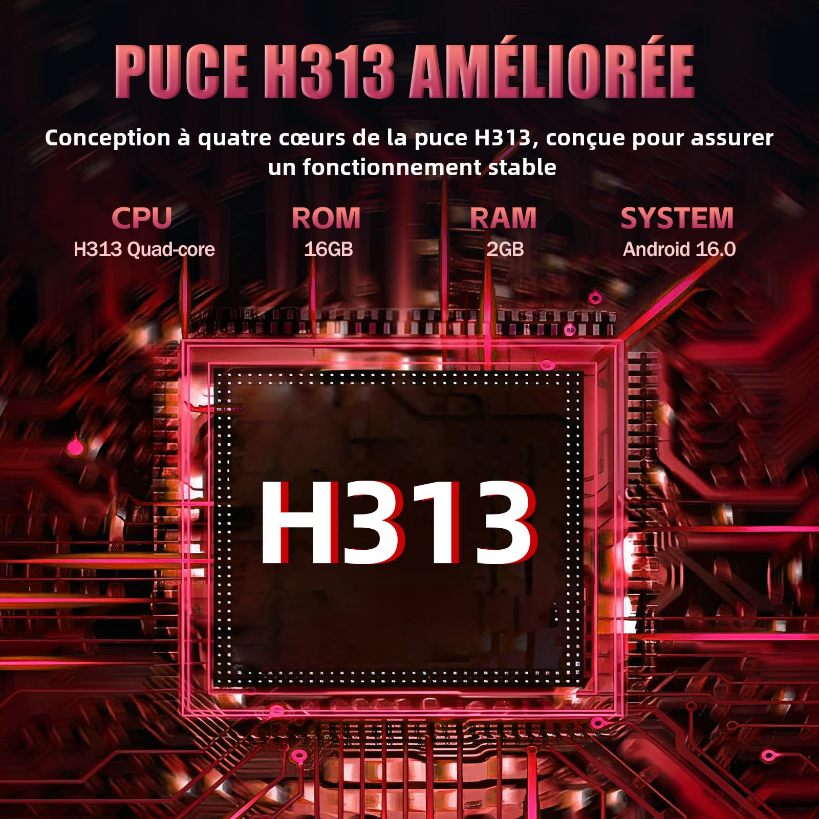 H10 TV Stick, Clé TV Intelligente HD, Android 16.0, Processeur Quad‑Core H313, Compatible Wi‑FI et Bluetooth, Appareil Plug & Play pour TV Internet, Idéal pour Cinéma Maison et Voyages