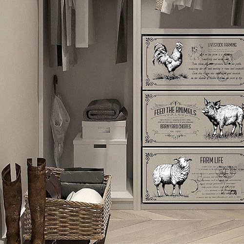 Miniatura 6 de GLOBLELAND 3 hojas de calcomanías retro de animales de granja para muebles y manualidades, 6 x 12 pulgadas, calcomanías de transferencia de muebles,
