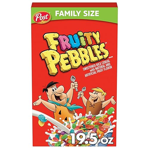 Vista 15 de Fruity PEBBLES Cereal de desayuno para niños, sin gluten, hecho con arroz inflado endulzado, 11 onzas