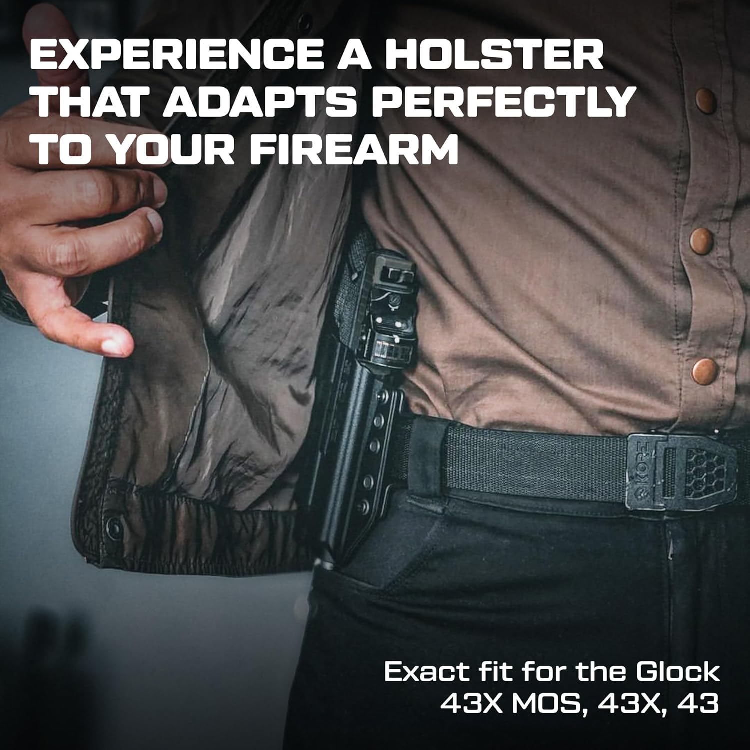 Holster for Glock 43X MOS, 43X, 43 Left Hand - OWB Left Hand Holster for Concealed Carry - Outside the Waistband - Comfort and Concealment - EDC - Pistol Holster - Gun Holster