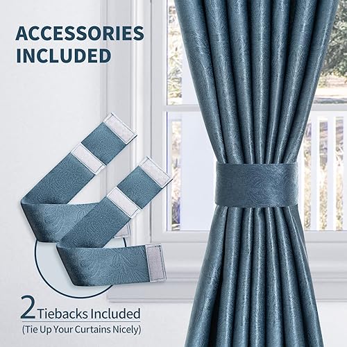 Miniatura 5 de Weenye Cortinas opacas con 60% de bloqueo de luz para dormitorio y sala de estar, juego de 2 paneles de cortinas para oscurecer la habitación,