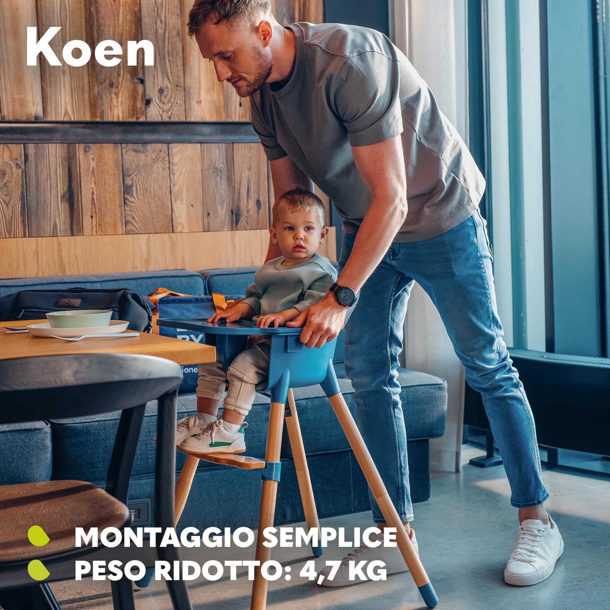 LIONELO Koen Seggiolone Pappa Evolutivo 2 in 1 da 6 Mesi a 5 Anni
