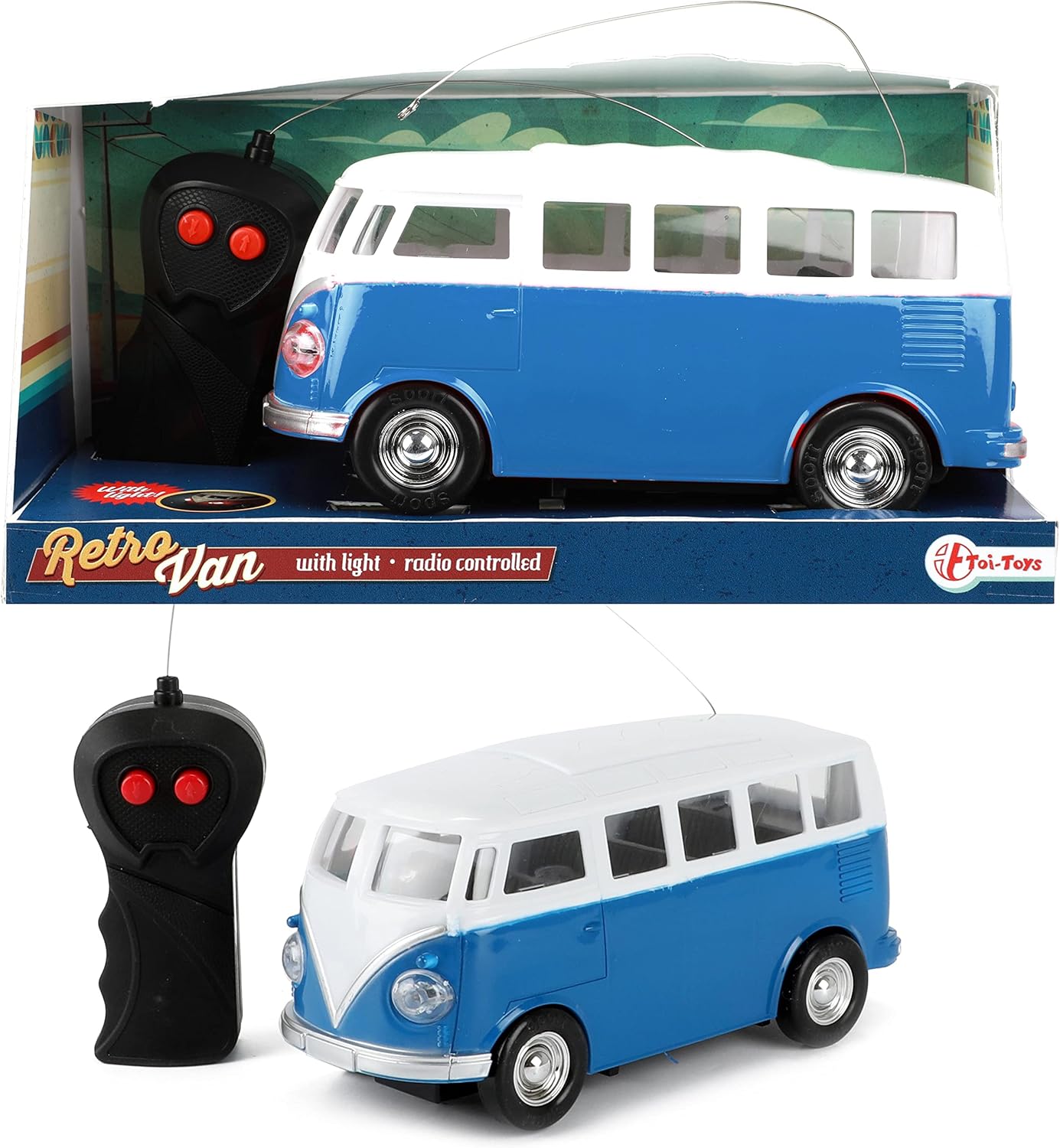 Toi-Toys Retro Van with Light Blue