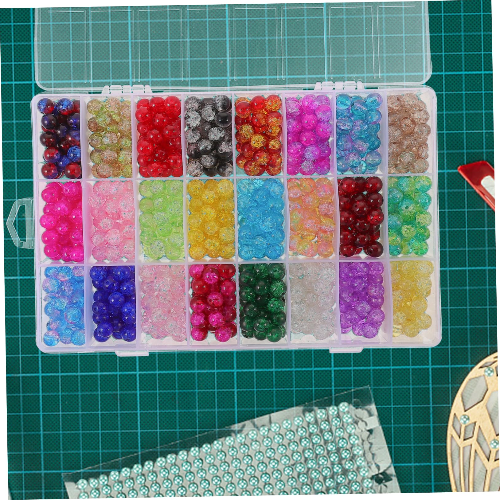 1 Pudełko Kolorowych Szklanych Beadów Do Diy Kreatywne Akcesoria Do Tworzenia Biżuterii Naszyjników Bransoletek i Dekoracji