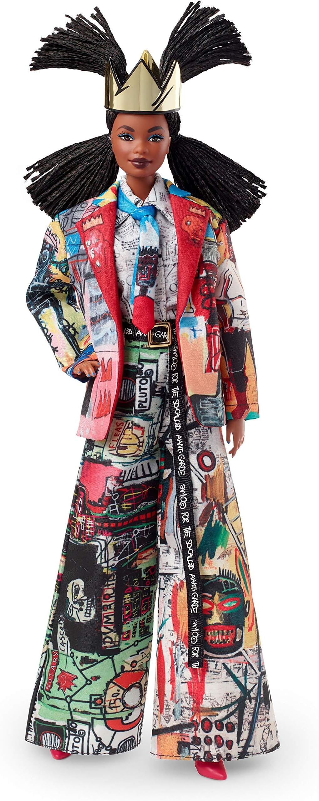 Barbie Collector Jean-Michel Basquiat X Doll with Braids and Crown, Wearing Art-Inspired Suit and Accessories, with Doll Stand and Certificate of Authenticity