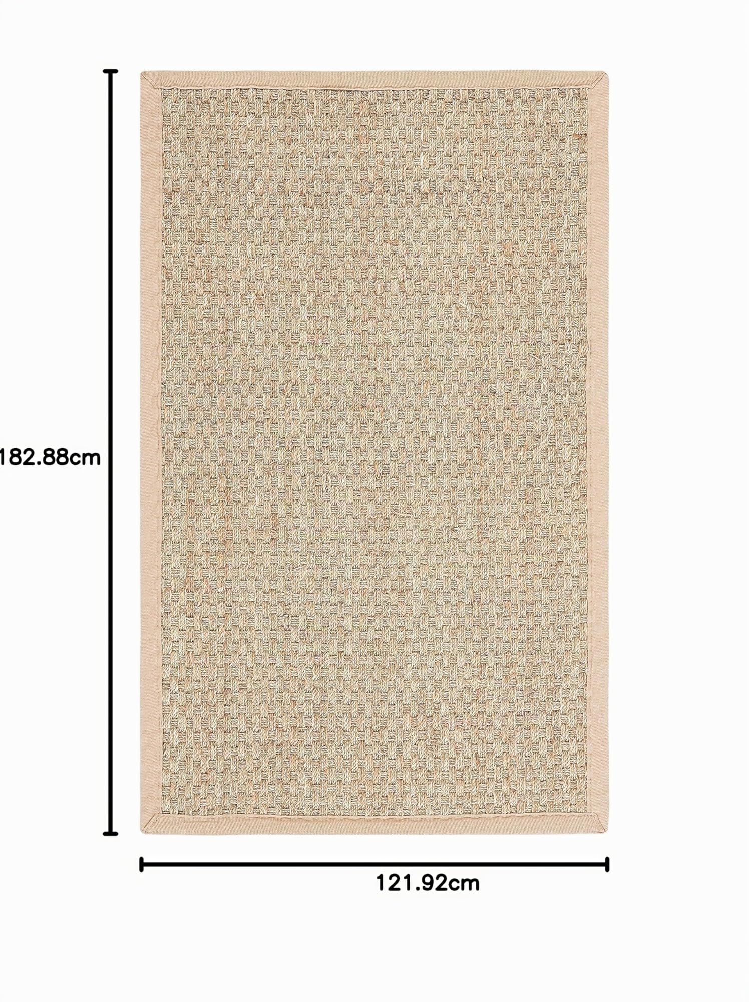 Safavieh Naturfaser Teppich für Wohnzimmer, Esszimmer, Schlafzimmer - Natural Fiber Collection, Kurzer Flor, Natur und Beige, 213 X 213 cm
