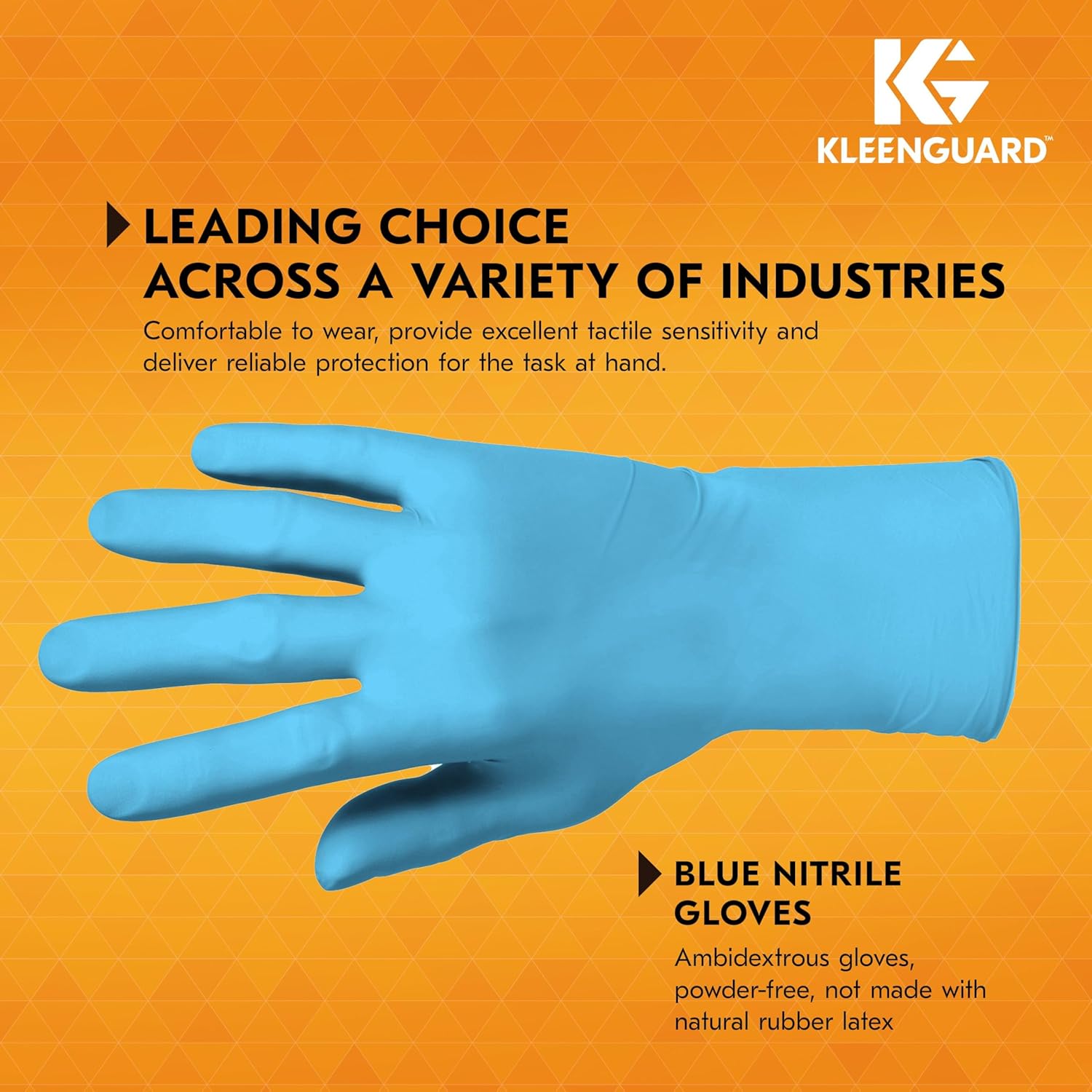 KleenGuard™ G10 Flex™ Blue Nitrile Gloves (54334), 3 Mil, Ambidextrous, Touchscreen Compatible, Large, 100 Gloves/Box