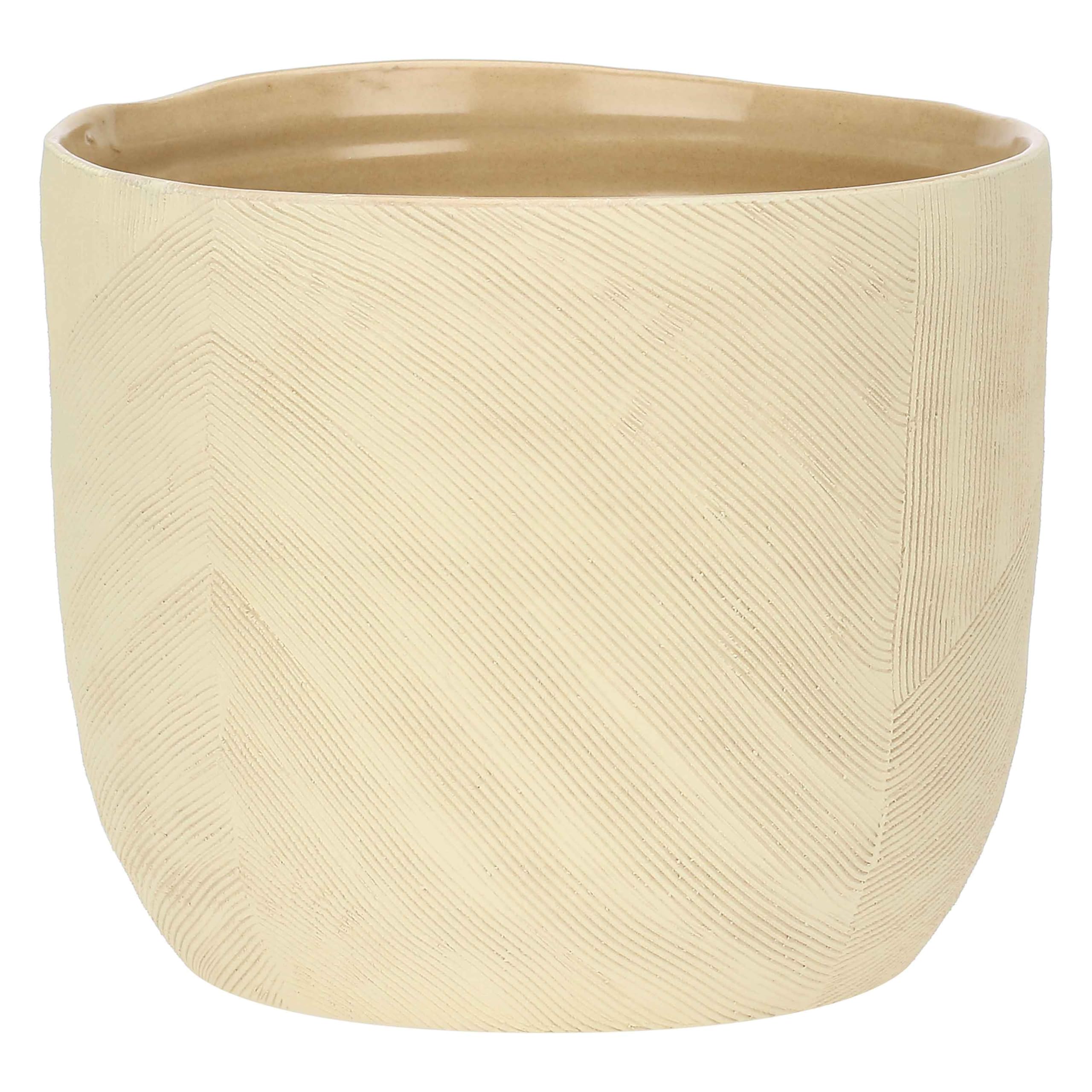 Cachepot L in ceramica, 22,5x22,5cm, profondità 18cm, collezione Sulledune
