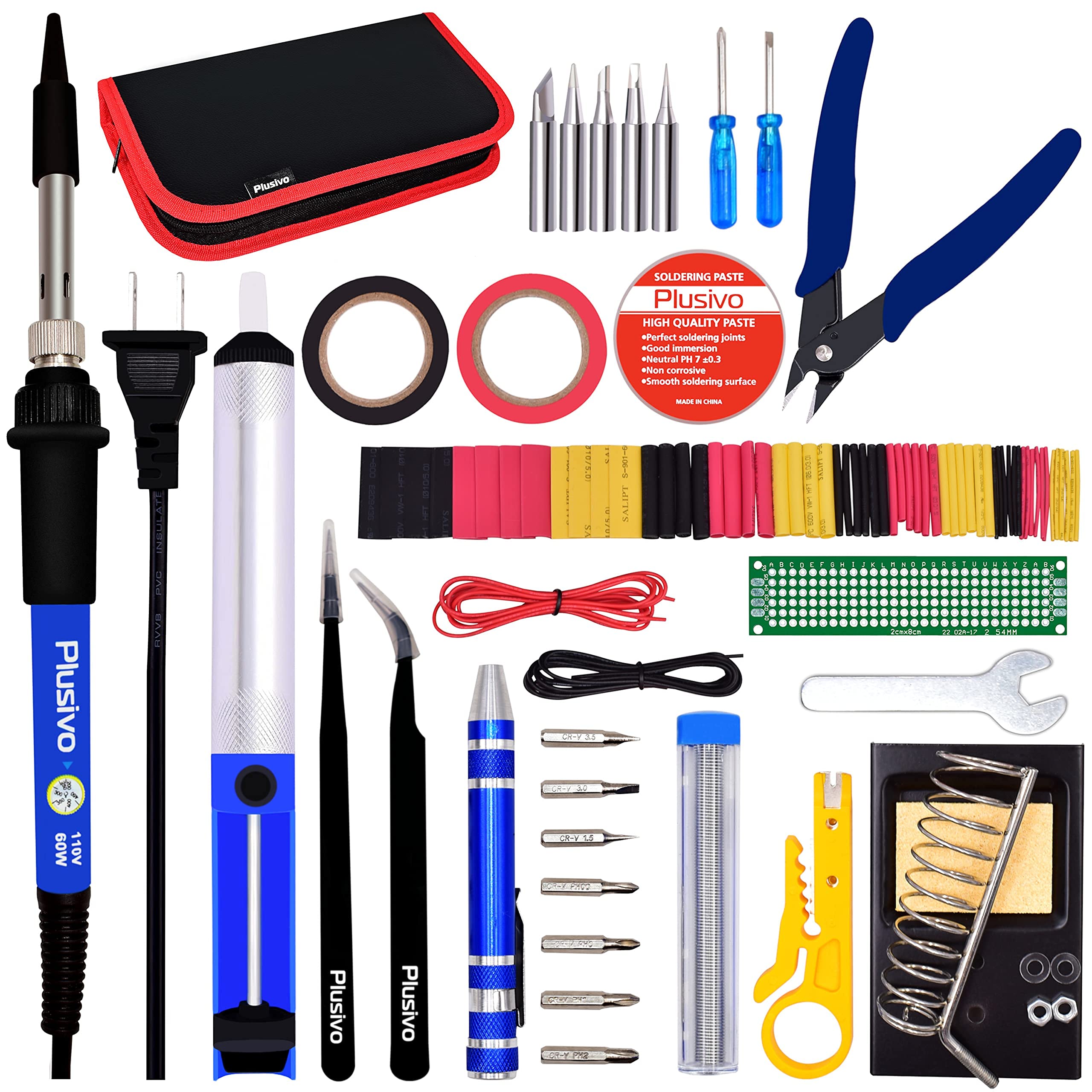 Soldering Iron Kit Soldering Iron 60W Adjustable Temperature, Solder