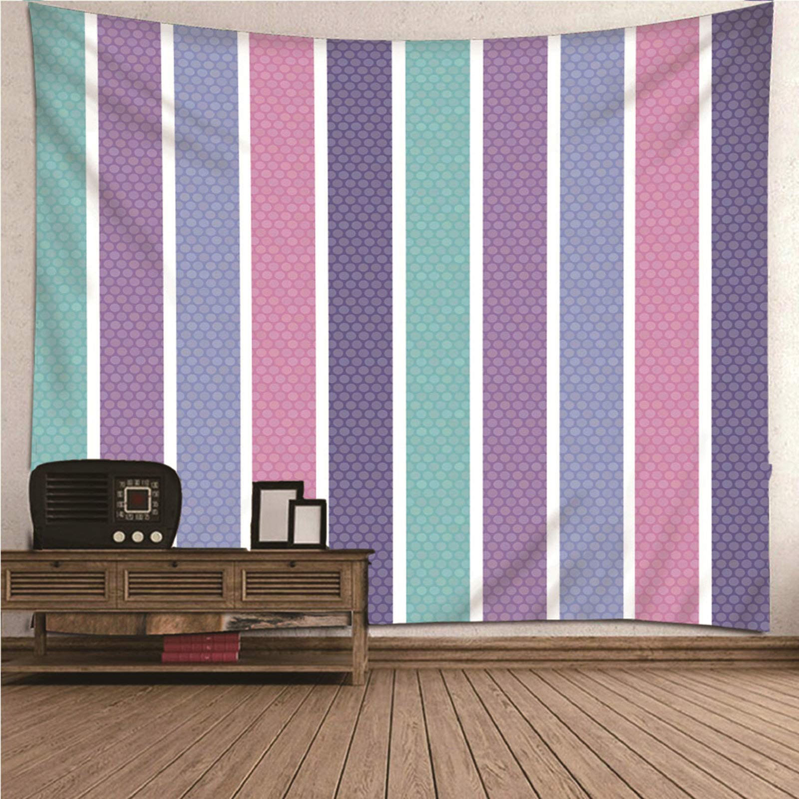 Tapiz de pared KnSam con impresión 3D a rayas para decorar salones o usar como mantel
