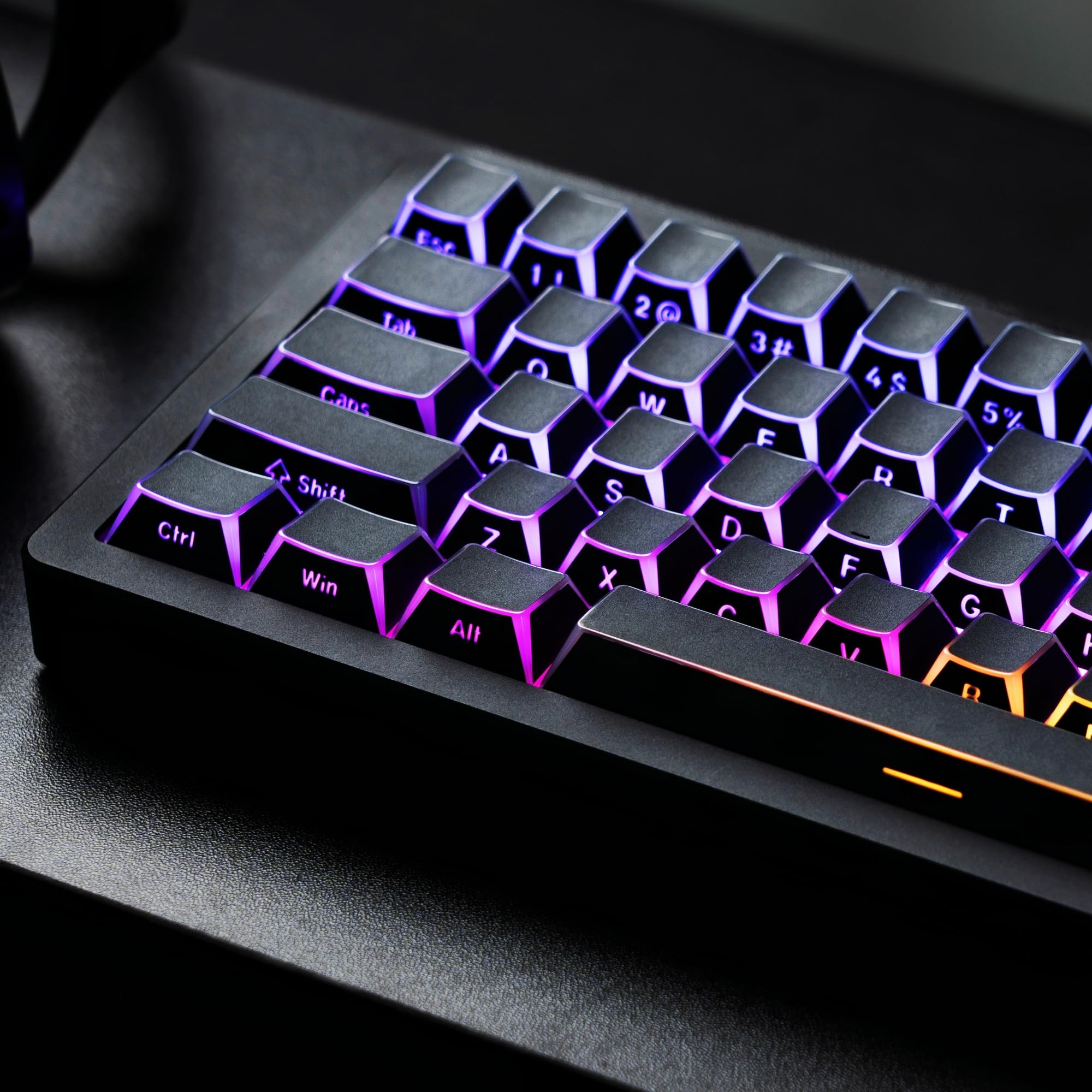 Womier PBT Shine Through Keycaps Manga Black Keycaps
