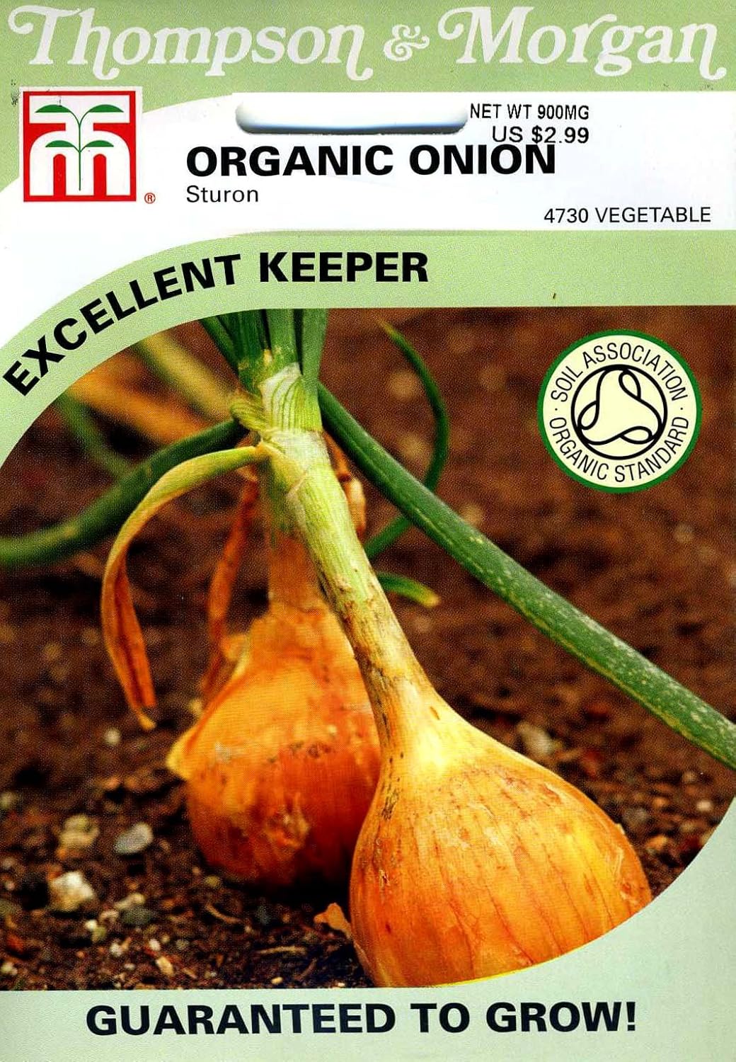 Thompson & 4730 Organic Onion Sturon Seed Packet Vegetable Plants Patio