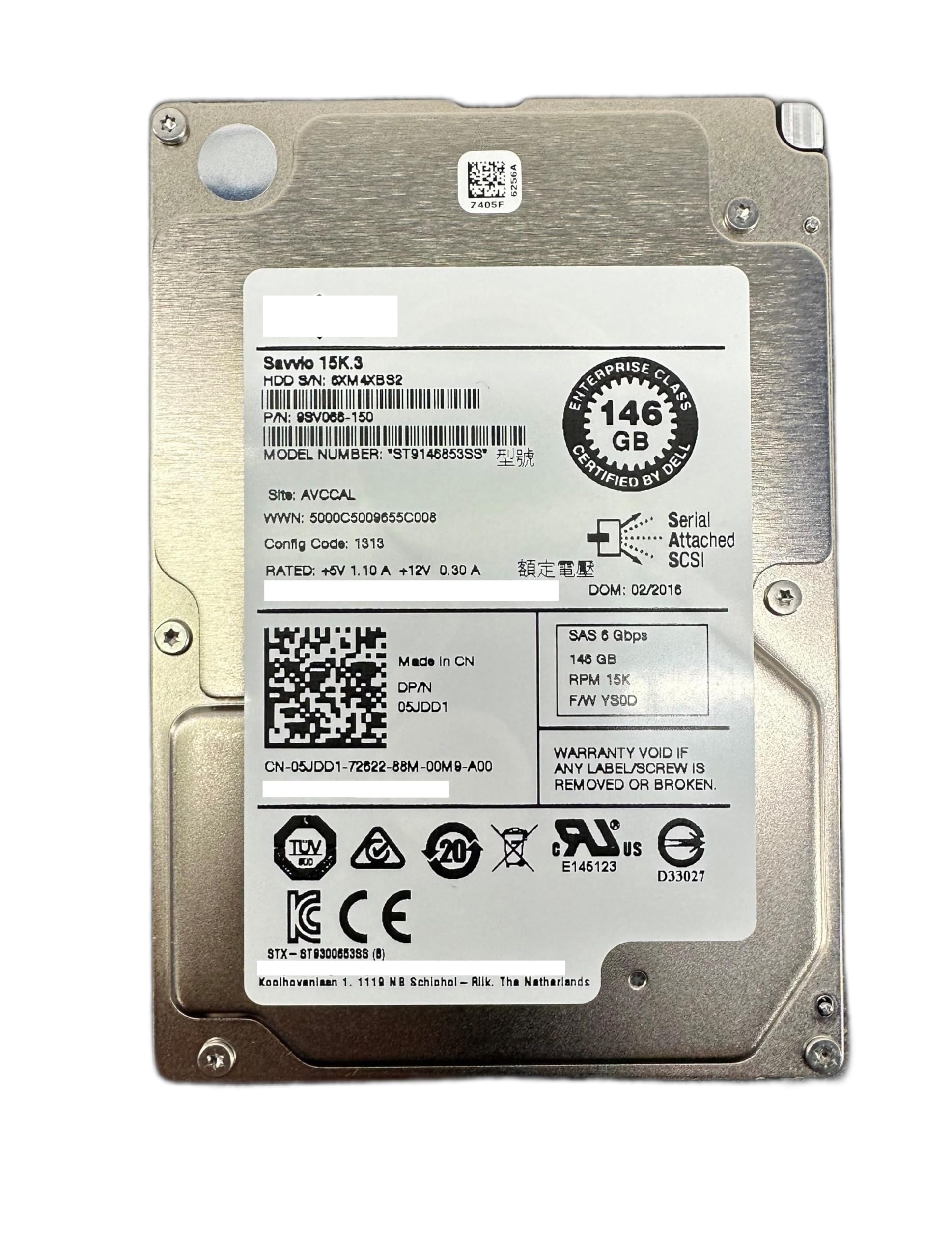 Generic Compatible with DELL 5JDD1 146GB 15K SAS 2 5 6GBPS Hard Drive