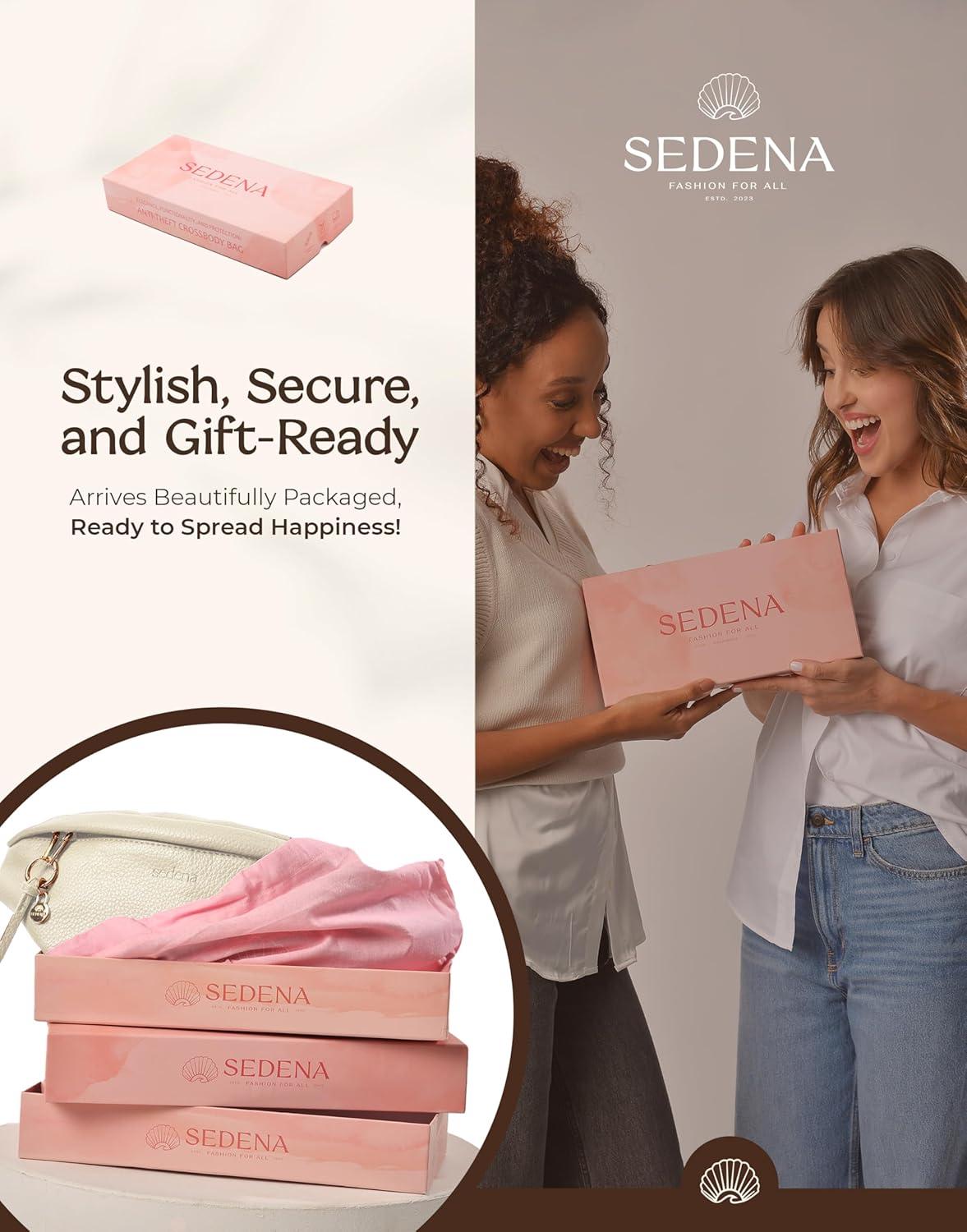 Anti Pickpocket Bag - Ivory RFID Crossbody Bag for Travel, Adjustable Strap Multiple Compartments Anti Theft Crossbody Bags for Women Travel Size Essentials Crossbody Bags for Women Large Size - Image 9