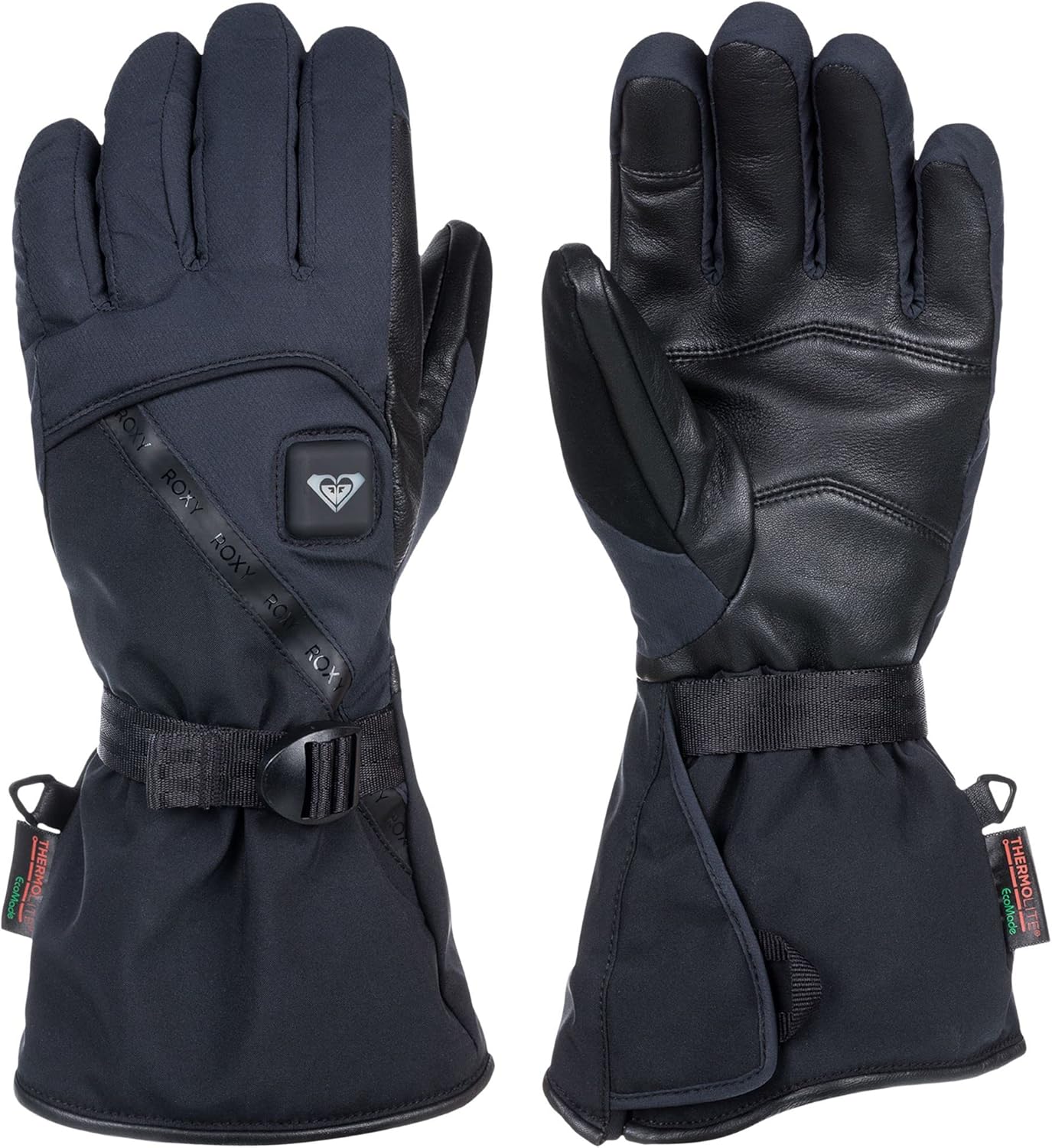 Roxy Women's Sierra Warmlink Gloves - Heated, Waterproof, Touchscreen Compatible, Leather Palm