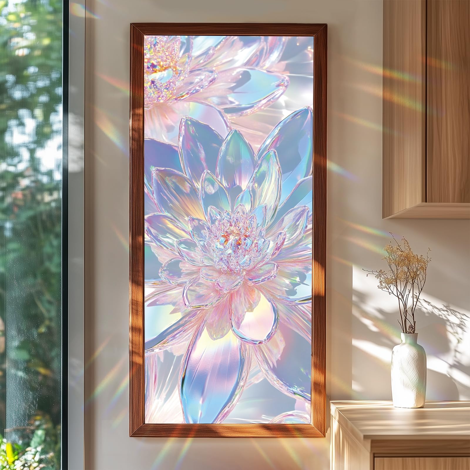 Film décoratif floral pour fenêtre de bureau et cloison vitrée de maison