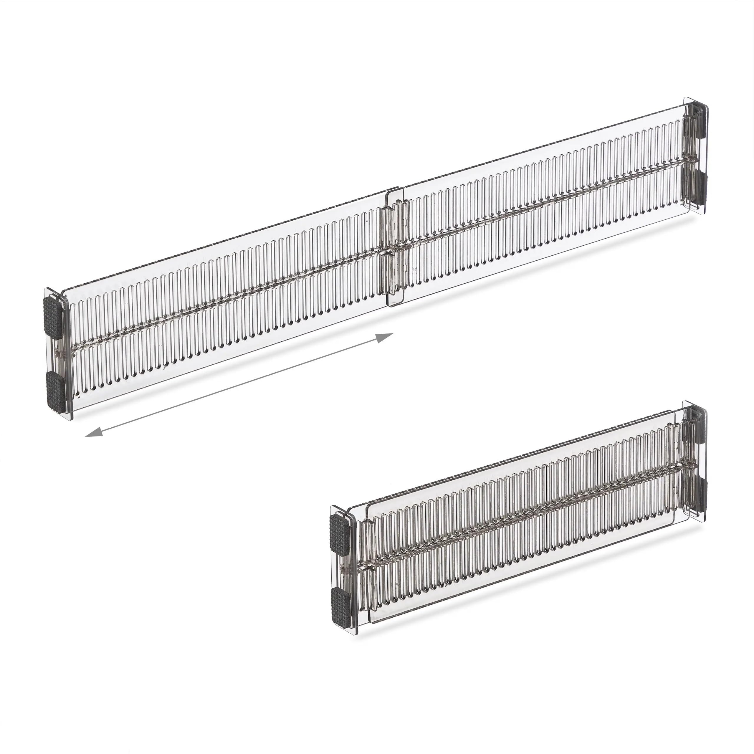 Separatori Per Cassetti Divisorio for cassetti, lunghezza regolabile da 28 a 53,5 cm, organizer cucina, trasparente