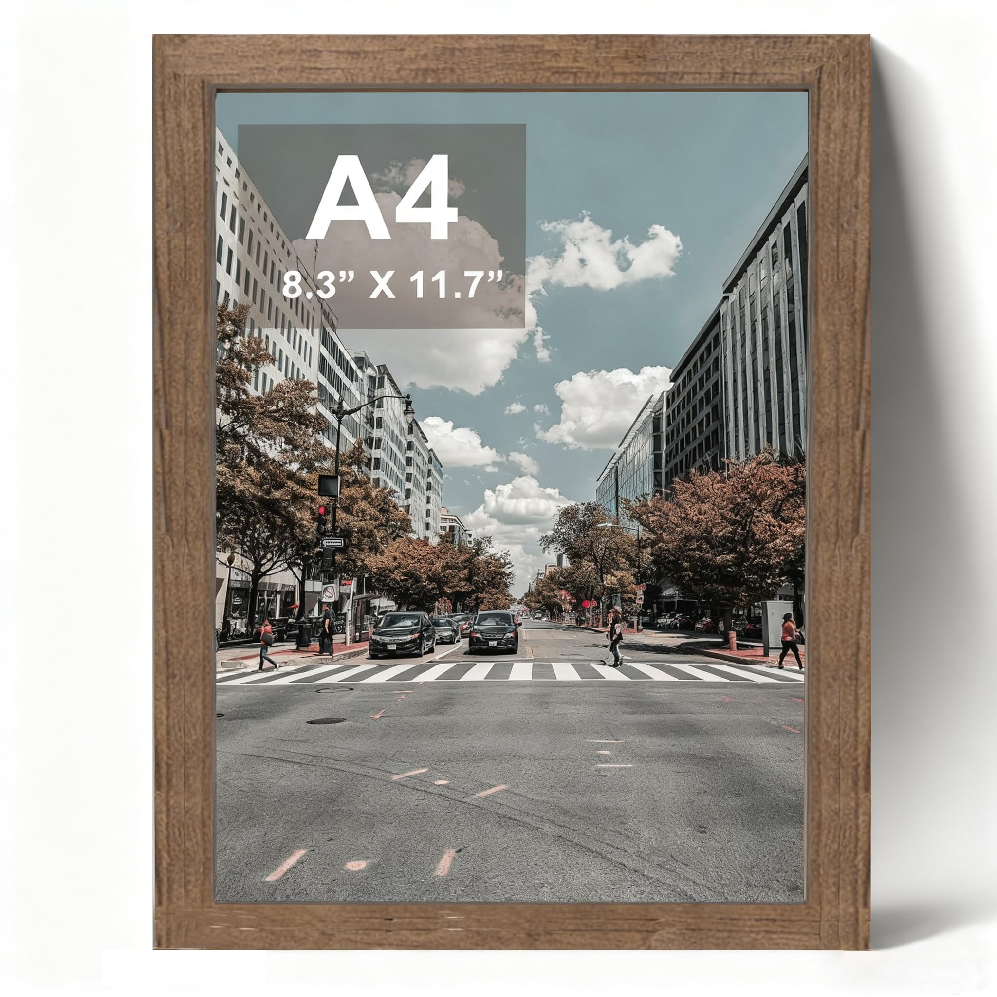 A4 Picture Frame, Wooden Photo Frame, Versatile Black Frame with Safe Perspex Front & Wall Hanging Hooks - For Display, Landscape or Portrait Orientation, Wall-Mount & Desk Stand — view 11