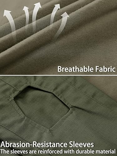 Miniatura 6 de MAGCOMSEN Camisas tácticas militares con cremallera de 14 para hombre, camisa de manga larga con bolsillos