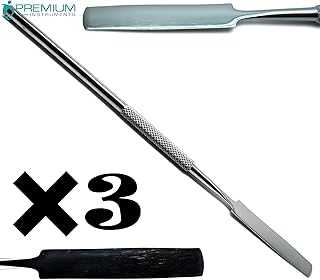 3Ã— Dental Cement Mixing Spatulas 17.3cm Single Ended Lab Wax Modeling Stainless Steel Instruments