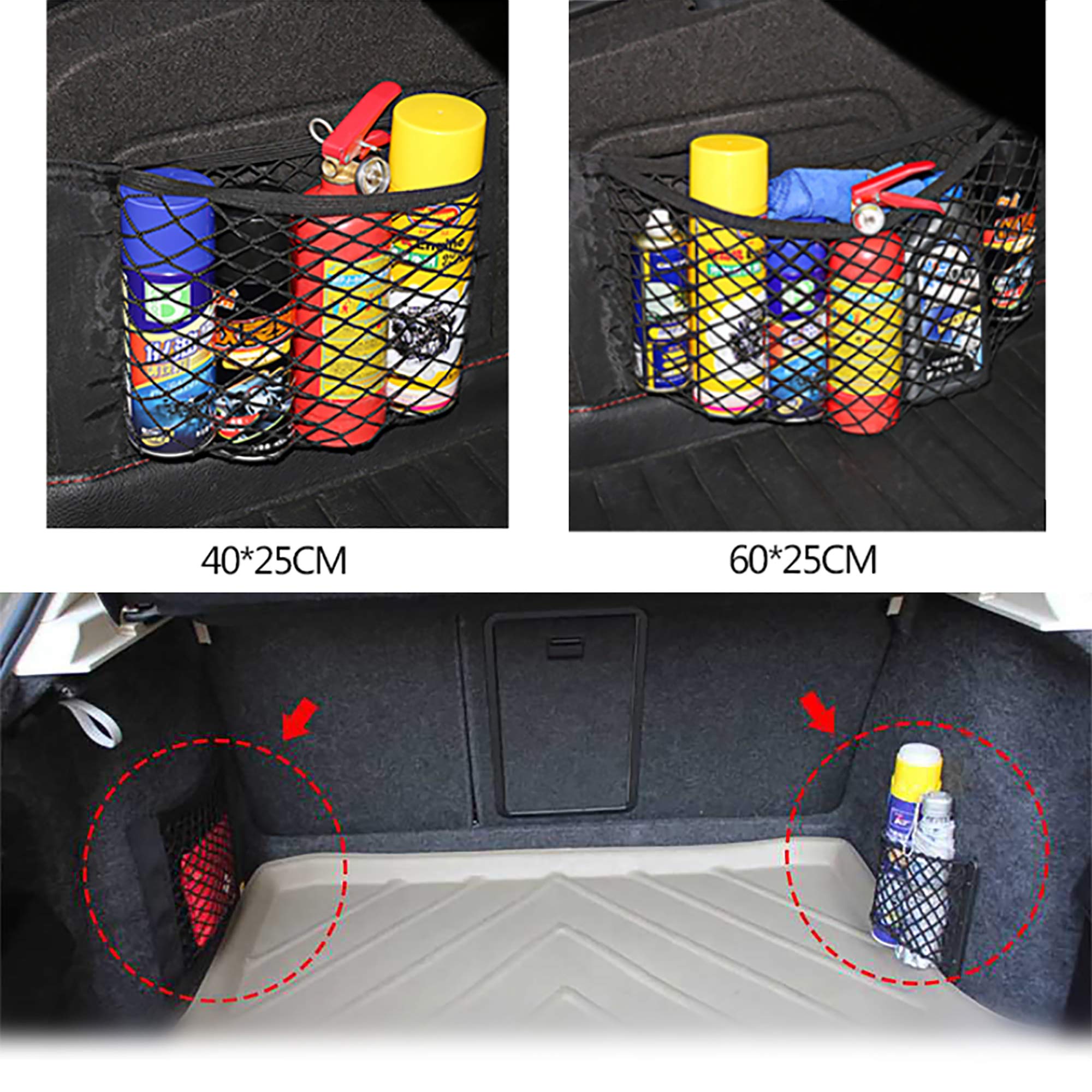 Acquista Rete portaoggetti per auto a 3 strati, divisorio per auto, barriera per animali domestici, organizer in rete elastica estensibile, organizer in rete per auto in Italia a partire da 1.24