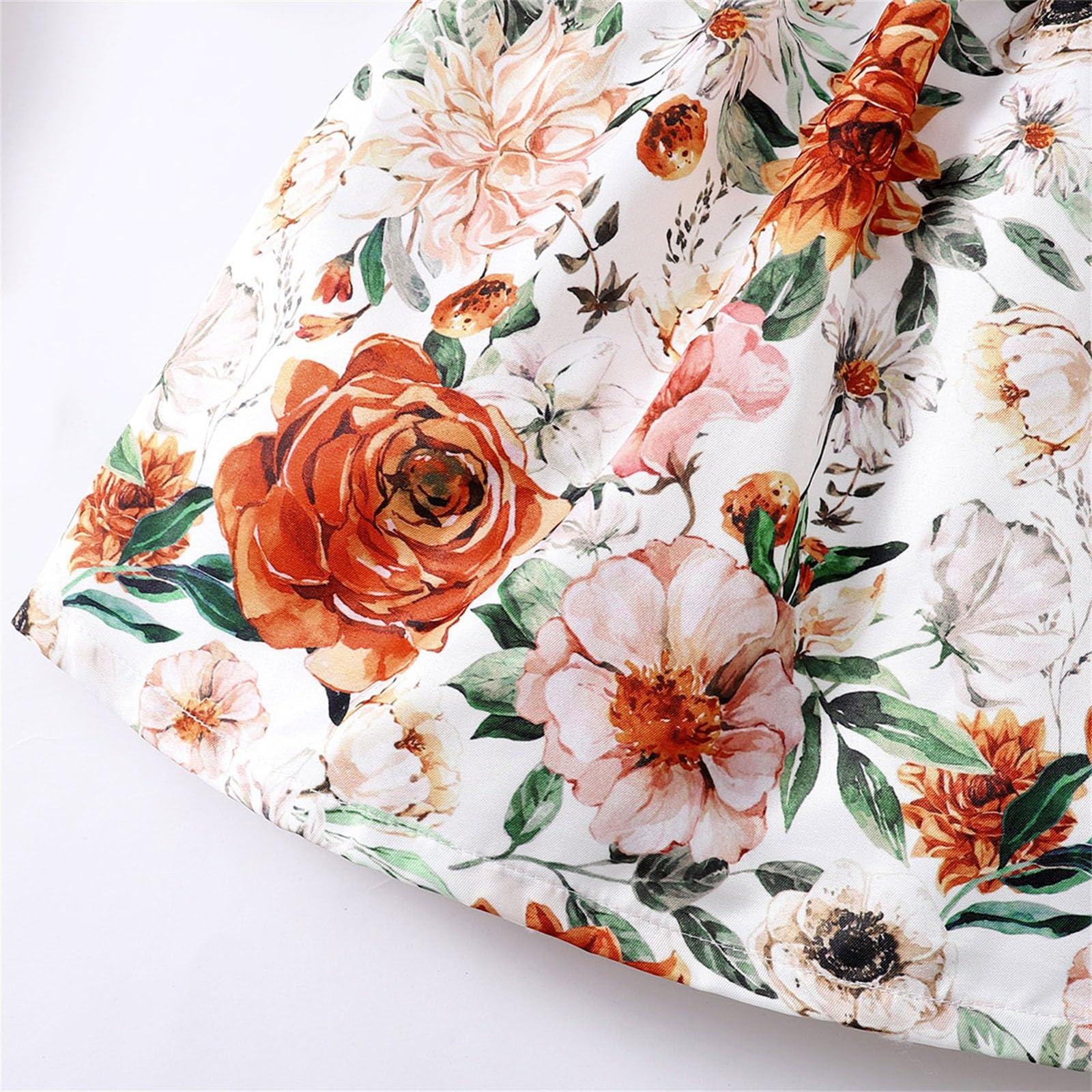Conjunto Infantil Feminino Aimaopao - Vestido Floral Com Calça Outono/Inverno