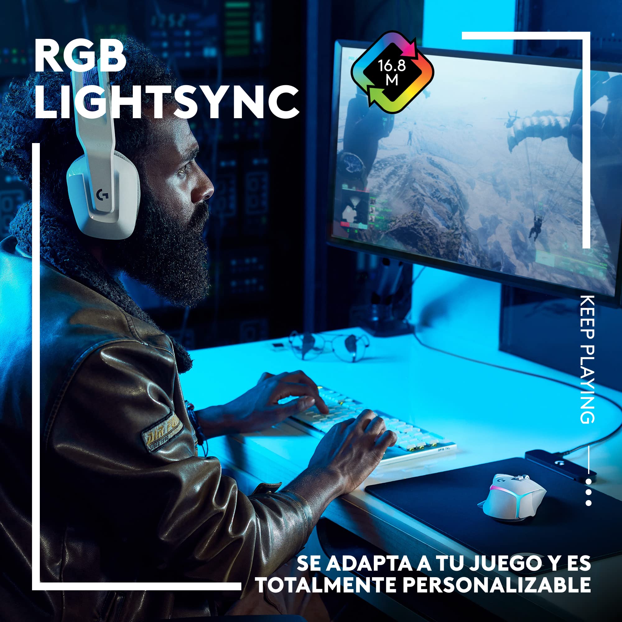 Logitech G G502 X Plus Lightspeed Ratón inalámbrico RGB para Gaming - Ratón óptico con interruptores híbridos LIGHTFORCE, LIGHTSYNC RGB, Sensor Hero 25K, Compatible con PC - macOS/Windows - Blanco