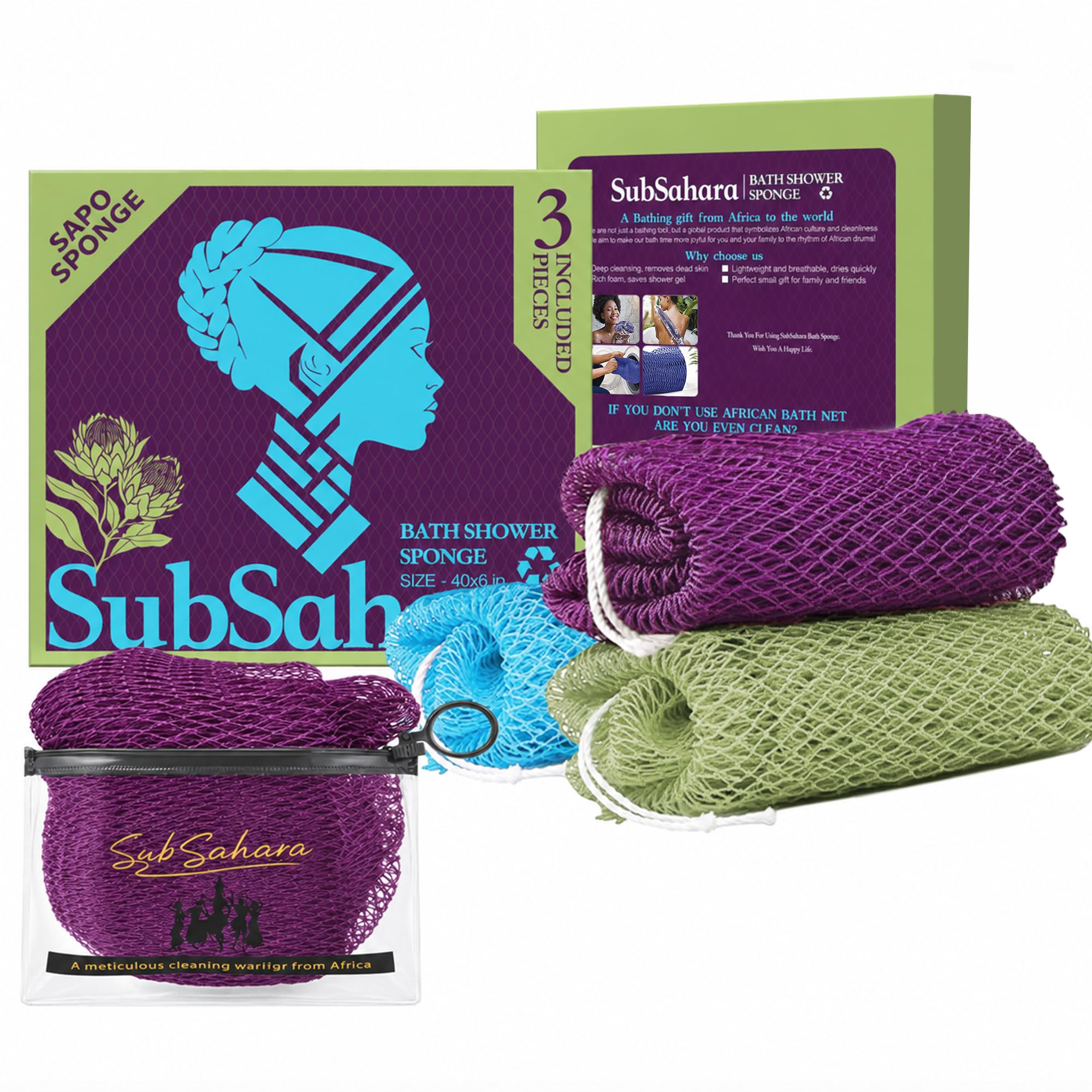 African Net Sponge - Exfoliating Body Scrubber (2 Pack) -28