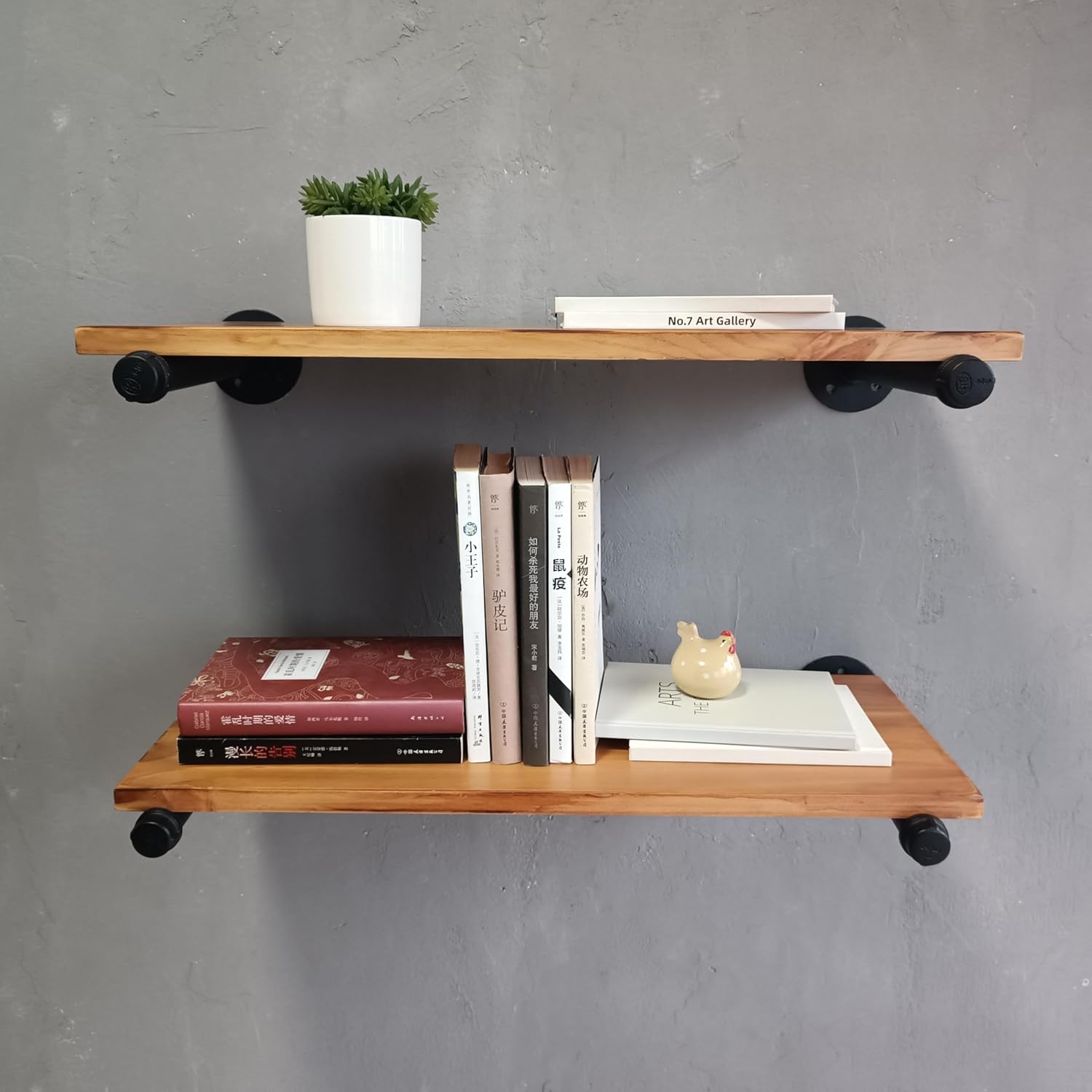 HDDFER Industrial Bathroom Shelves Shelving Floating Pipe
