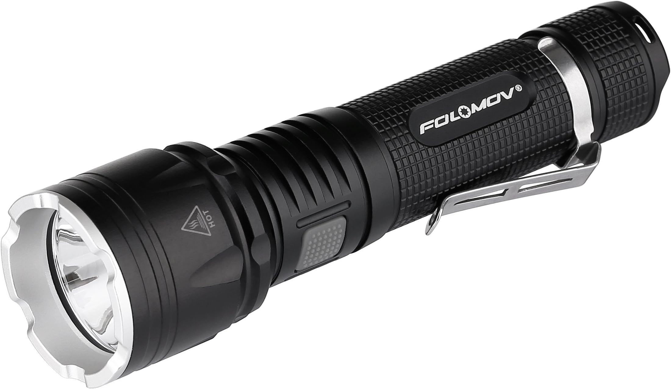 Folomov B4M XP-L V6 1200 Lumens 357 Meters Led Torch, Power Bank and Switch-Lock Guard Function, a 2600mAh Protected Battery Included