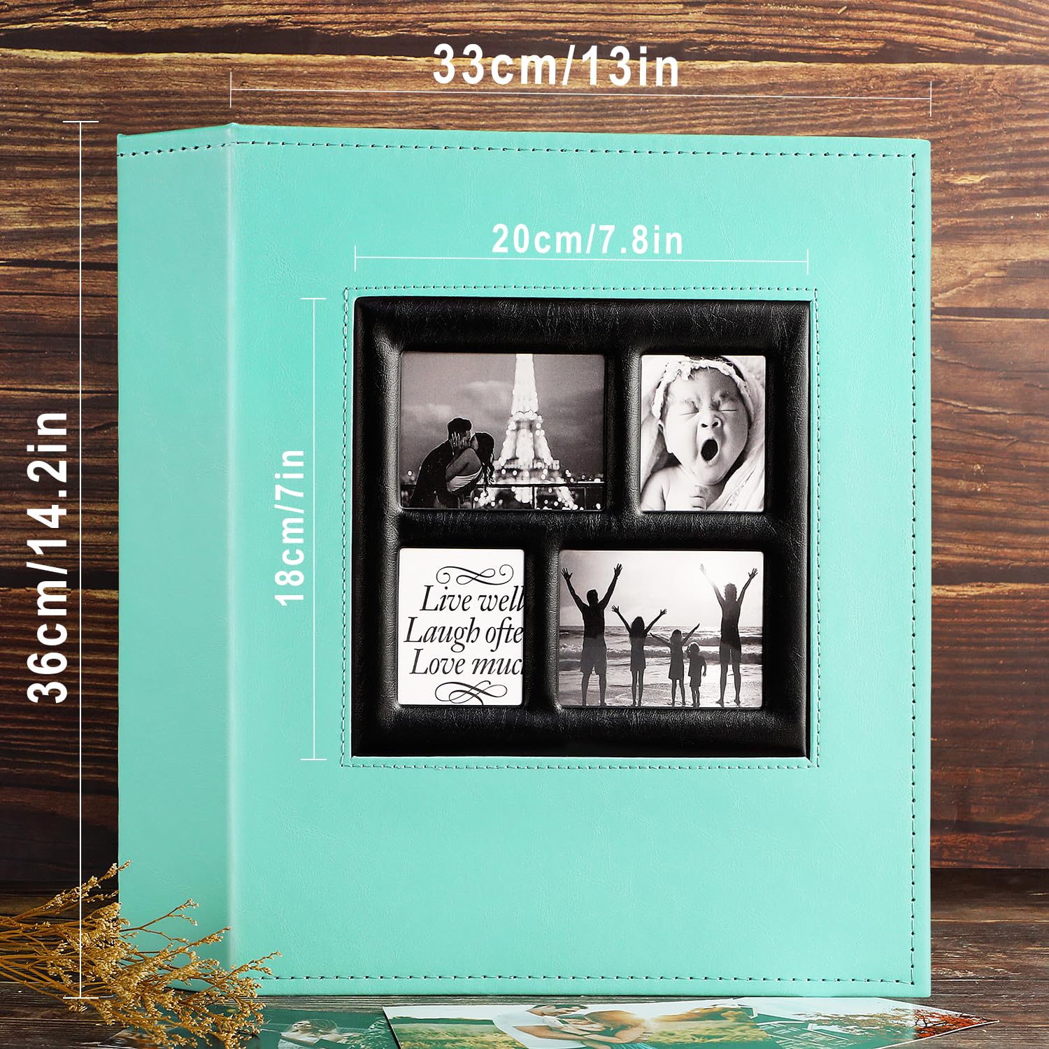 Ywlake Album Fotografico 10x15 600 Tasche, Cuoio Album Foto Portafoto Verticale Orizzontali Tascabile Tasca Teal