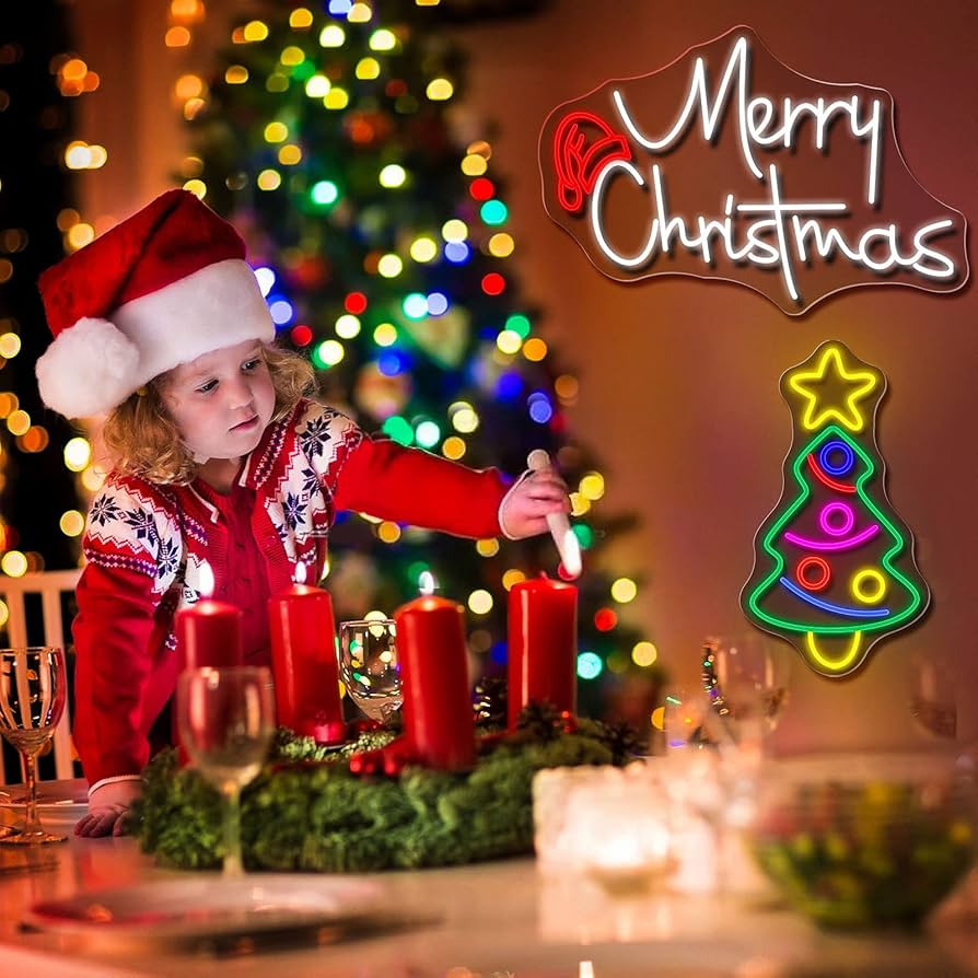 Amazon.co.jp: Merry Christmas ネオンサイン 24x15インチ