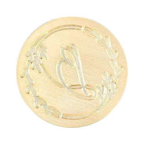 Miniatura 3 de Yoption Sello de cera de letra B escrito a mano, alfabeto inicial vintage con sello de cera de rama de olivo