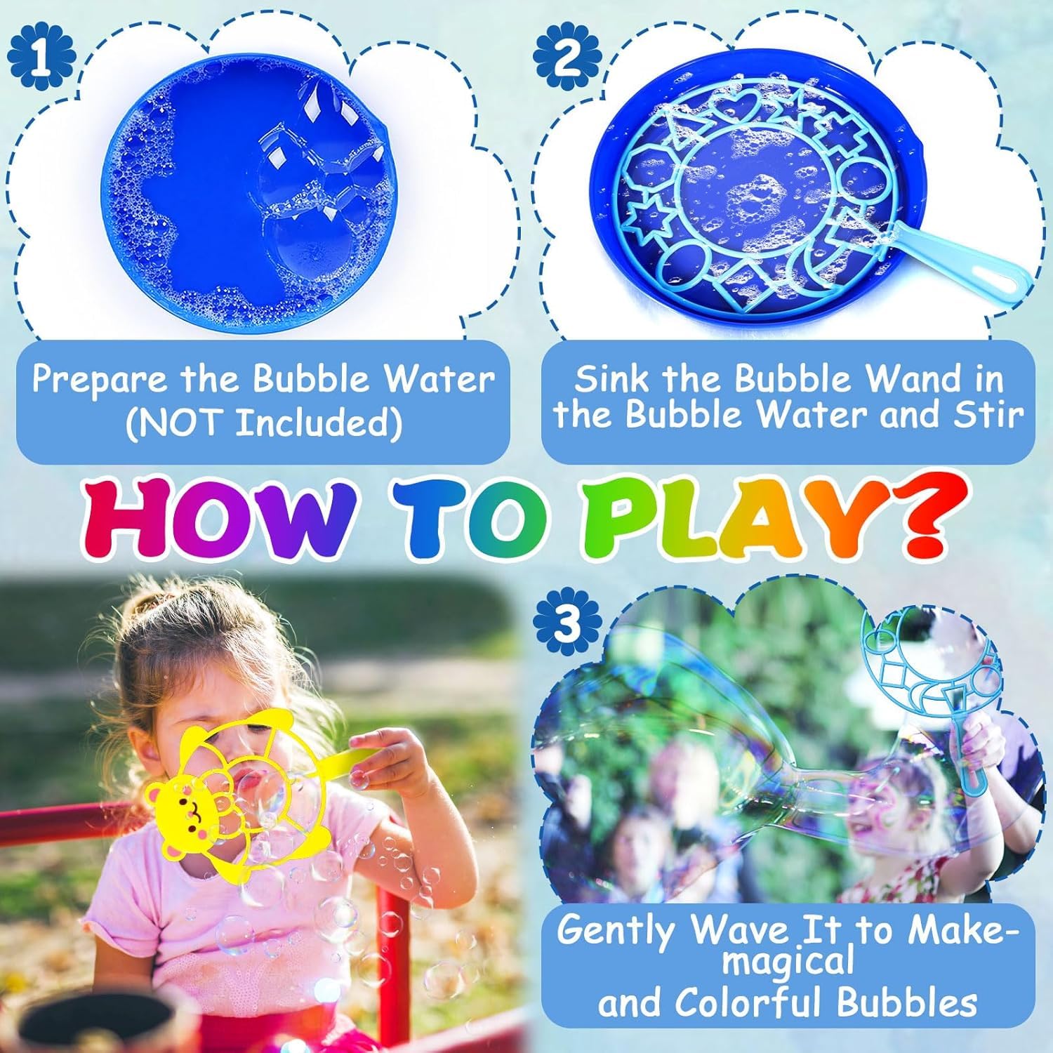 Kit de Pompas de Jabon, 28 Piezas Varita de Burbujas Juego de Pompas Gigantes de Jabón para Niños, Maquina de Burbujas para Juegos al Aire Libre para Niños, Playa, Picnic, Fiestas, Cumpleaños