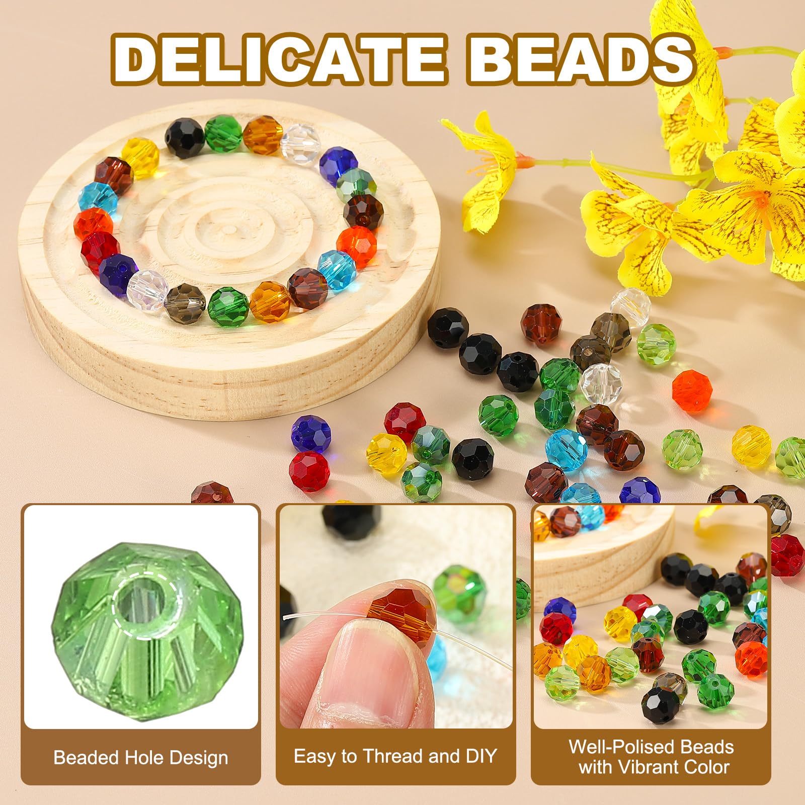 PATIKIL 6mm Bicone Crystal Beads - Image 3