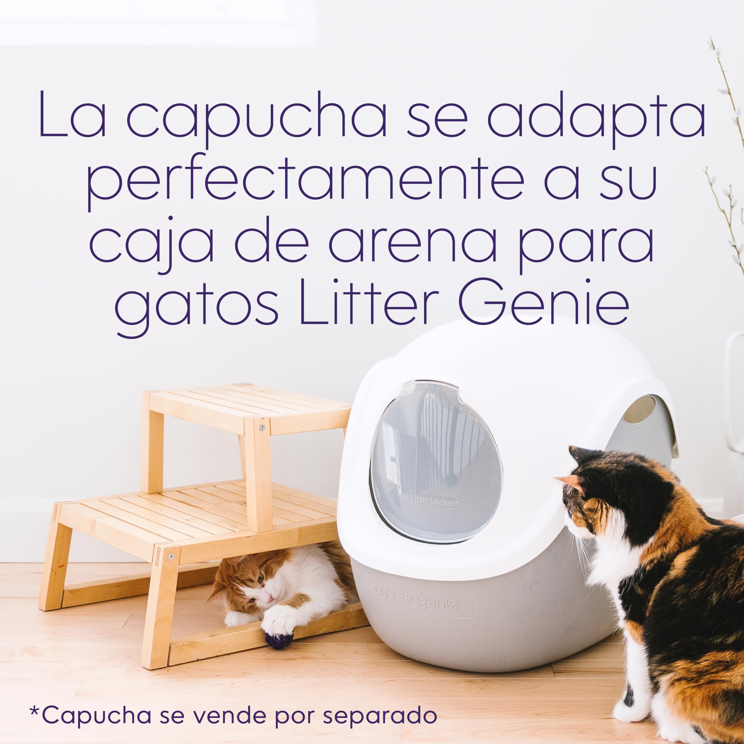 Litter Genie LitterBox Grey - Bandeja de Arena para Gatos, diseño Elegante y práctico, fácil Vaciado, Incluye Pala