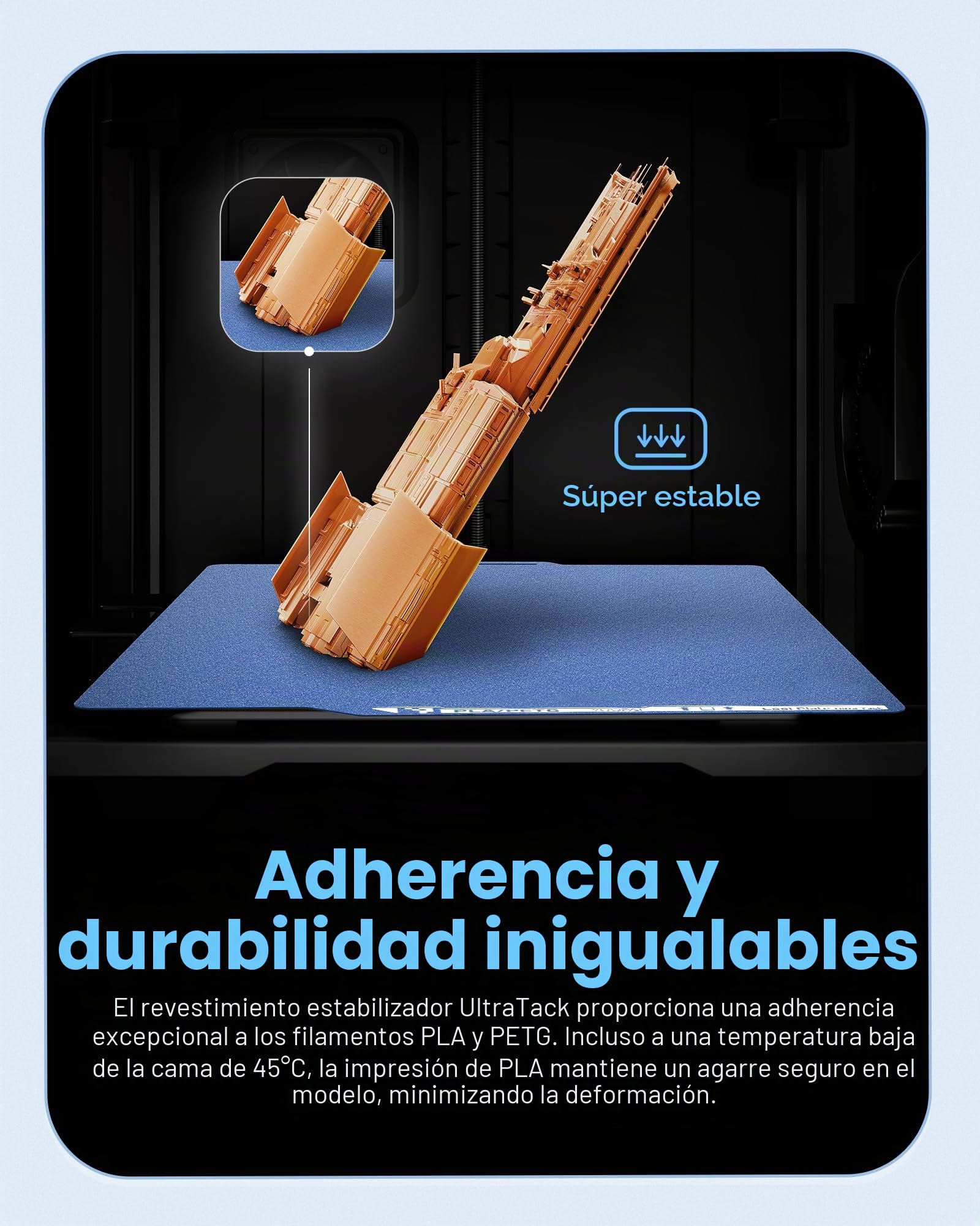 YOOPAI Placa de impresión en frío para Bambu Lab P2S P1S P1P X1C X1E A1, 257 x 257 mm, placa de construcción de impresión en frío, refrigeración y eficiencia energética (Azul, 257x257mm)