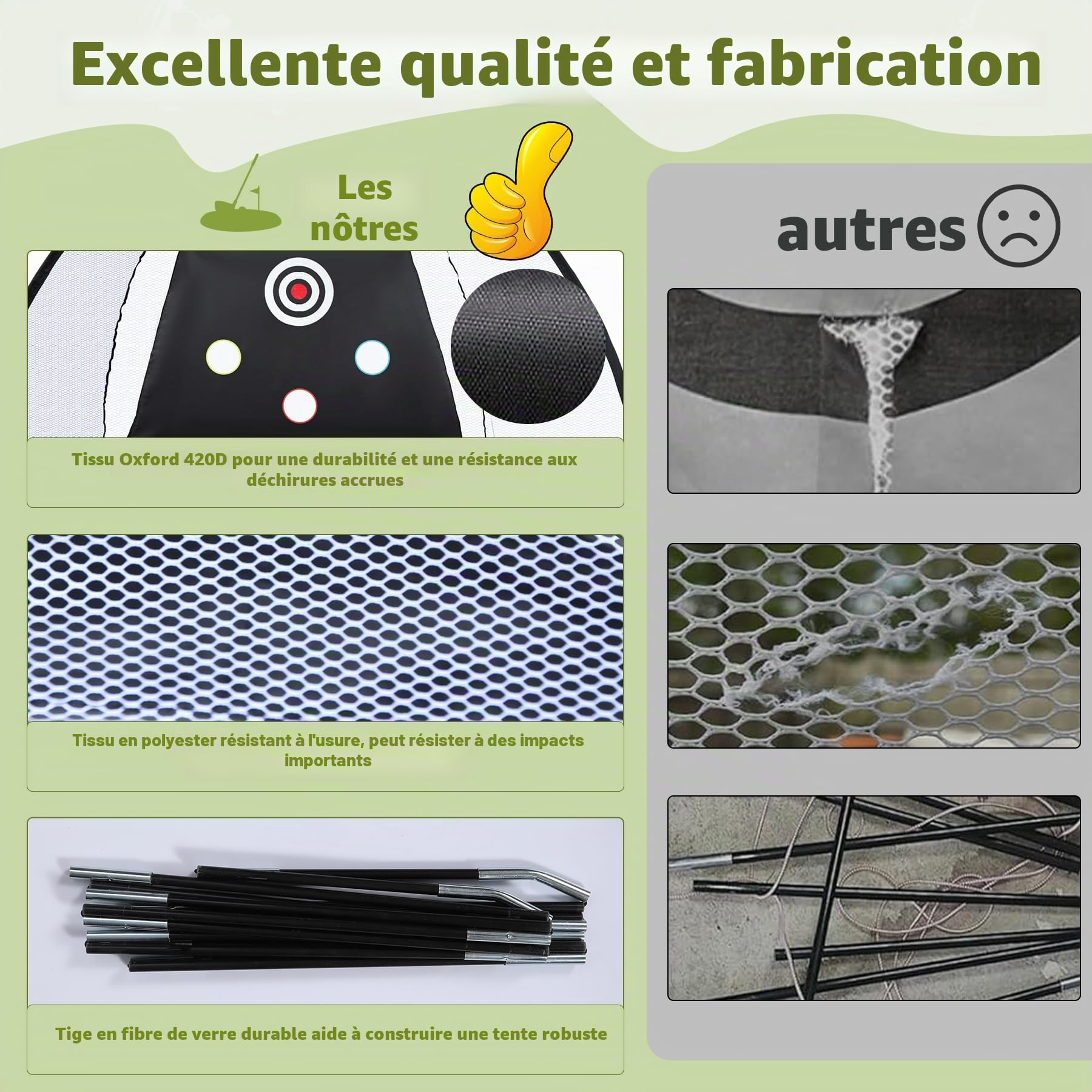REDCAMP Filet d'entraînement de Golf avec Tapis de Frappe pour intérieur et extérieur