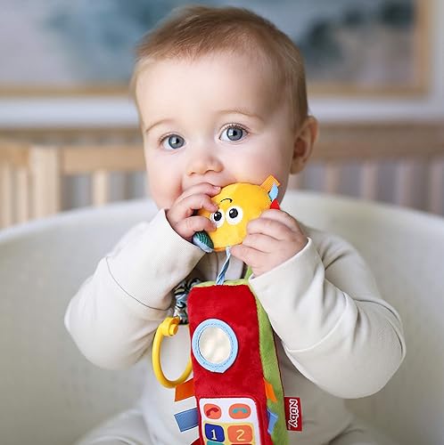 Nuby Peluche Phone Pals Juguete colgante musical con anillo conector: 0M+, Multi disponible en Yaxa Guatemala