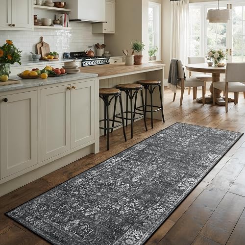 Morebes Black Vintage Rug Runners 2.5x8