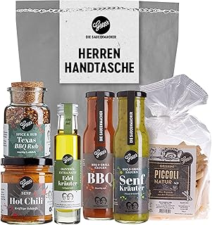 Gepp’s Feinkost Herrenhandtasche I Lustiges Männergeschenk gefüllt mit Delikatessen wie Grill- und BBQ-Saucen, Texas BBQ R...