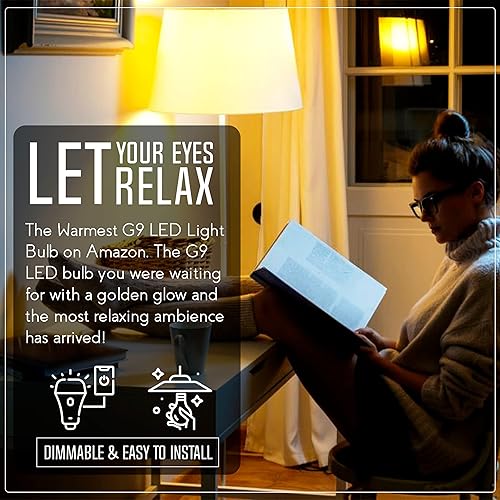 Miniatura 8 de NextClimb Bombilla LED G9 de 2200 K  La bombilla LED G9 más cálida regulable en Tienda  Base de bombilla G9  Bajo consumo (3 W)  120 V CA  Bombillas