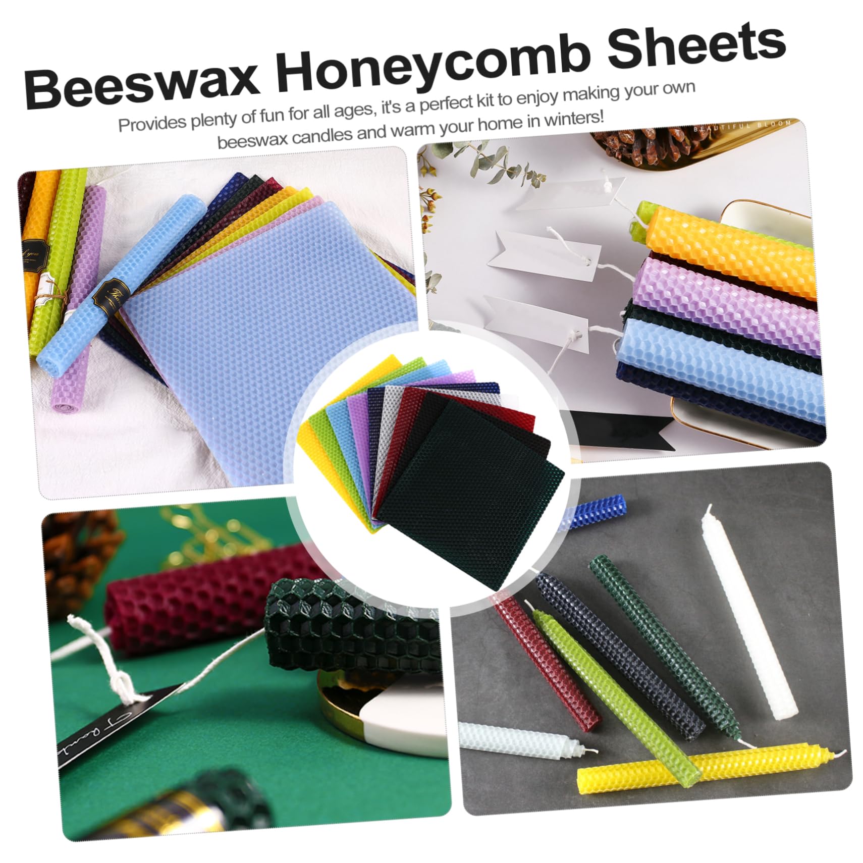Housoutil Láminas de Cera de Abejas 9 Piezas para Velas Artesanales DIY