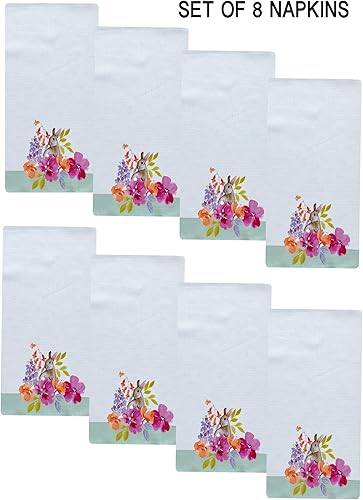 Miniatura 4 de Newbridge Mantel rectangular de tela, 60 x 84 pulgadas, diseño de conejito de primavera, fácil cuidado, resistente a las manchas, campos de flores