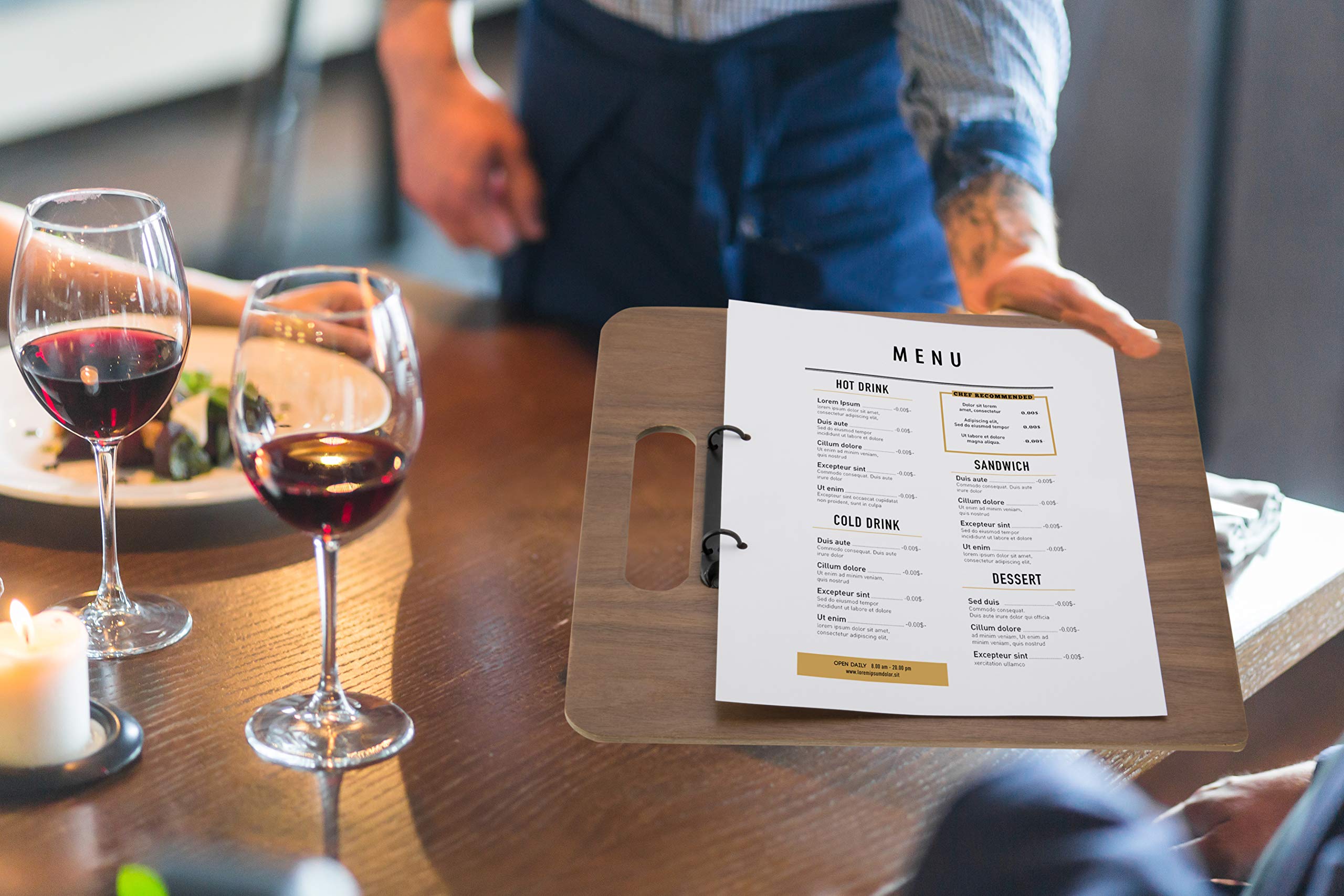 Securit Porte-menu en Bois A4