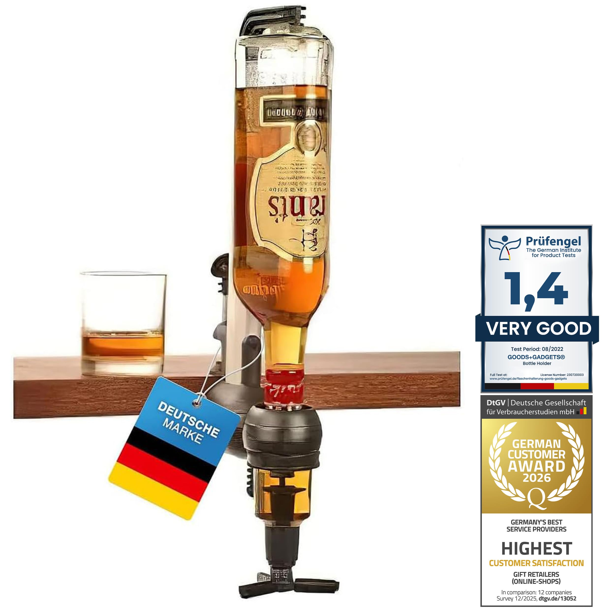 Bar-Butler do napojów spirytusowych, uchwyt na butelki z napojami, dozownik 4cl, dozownik do napojów, uchwyt na butelki, porcjowanie napojów