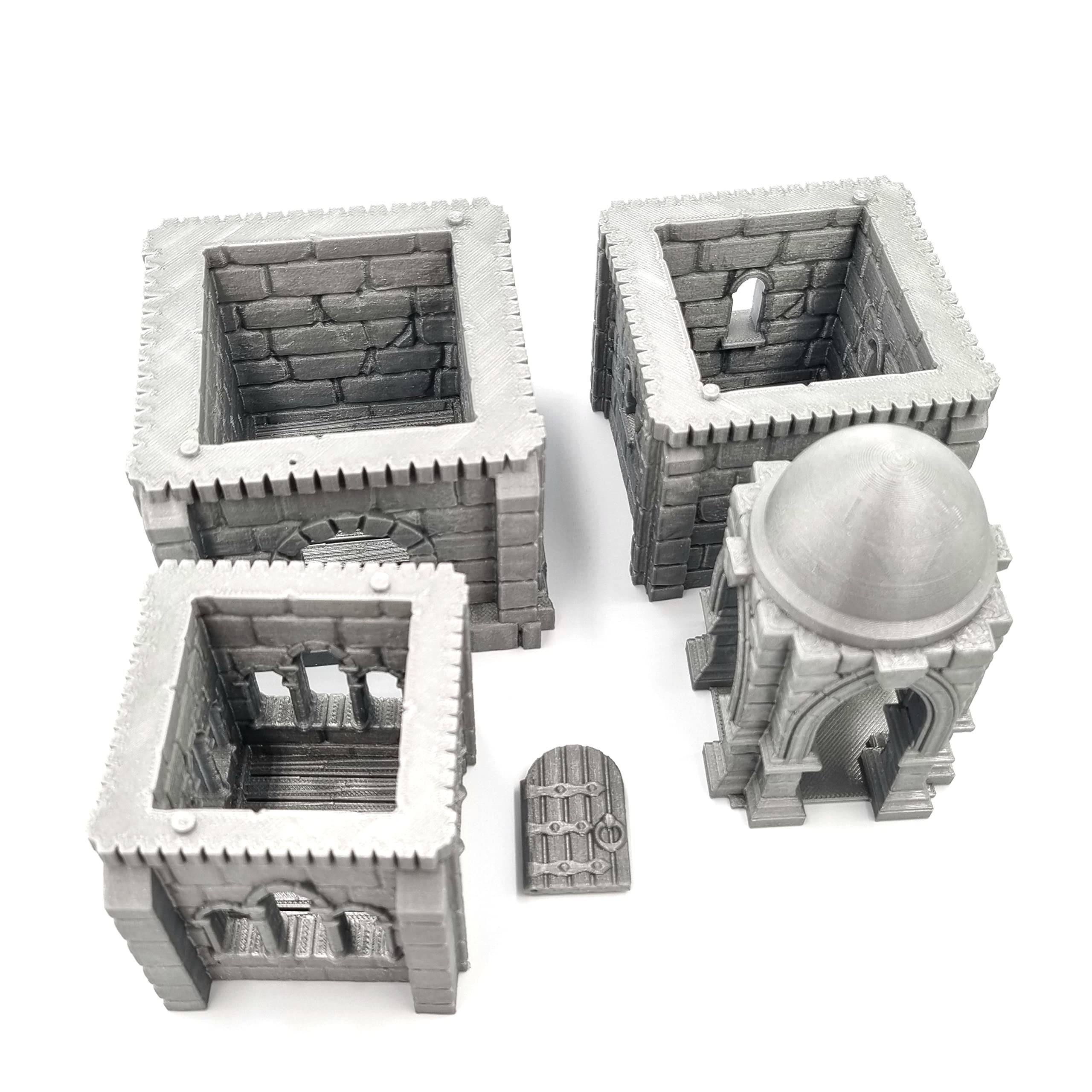 QP3D - Tour de Bataille Ruinée, Paysage de Terrain 28-32 mm pour Wargames et RPG, Accessoires DND, D&D, Jeu de Société, Impression 3D