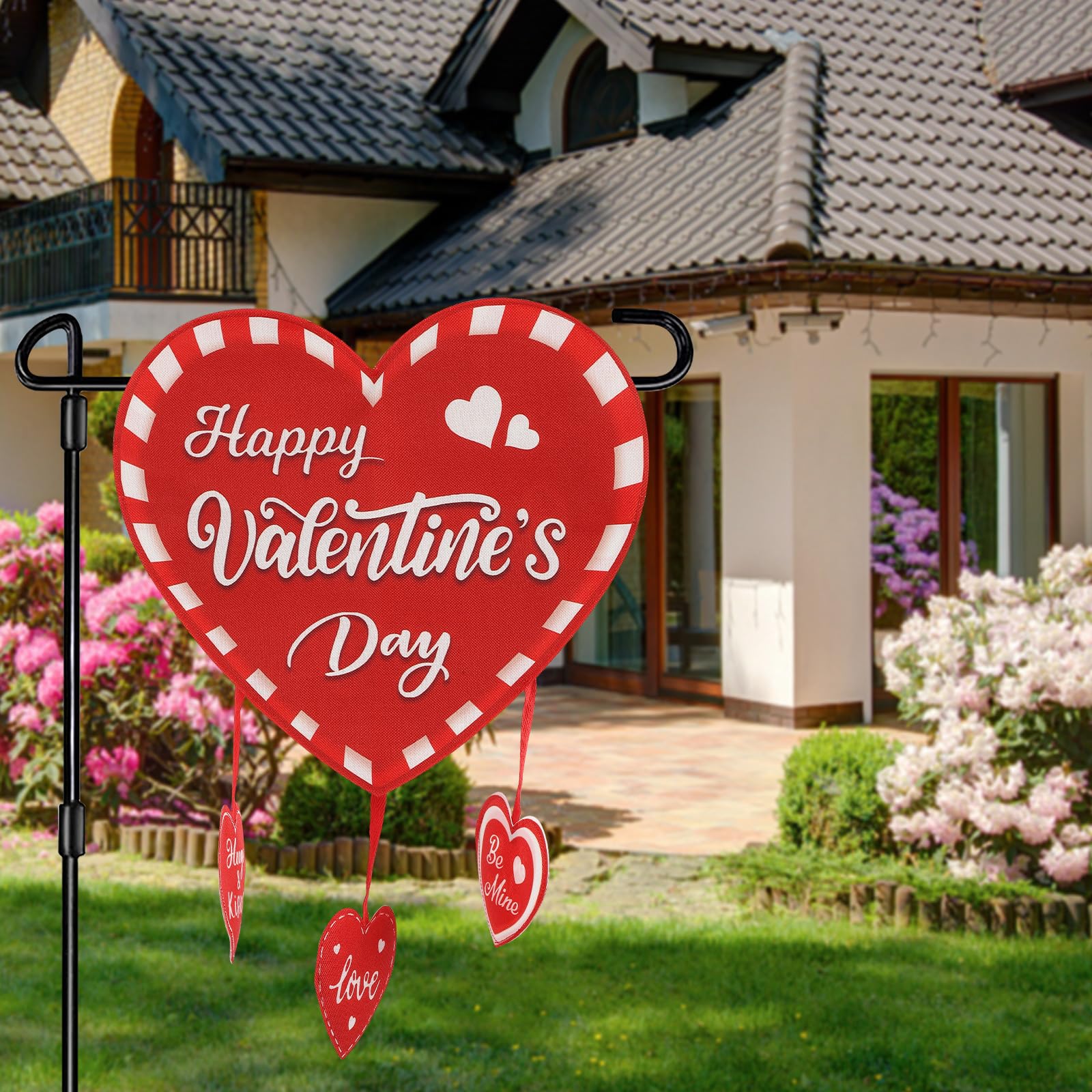 Transform Your Outdoor Space with the Vibrant 2 PCS Valentine Day Garden Flag Festive Atmosphere Garden Banner