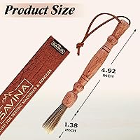 Vista 3 de Savina Cepillo de limpieza para máquinas de coser y sergers - Herramienta de coser, cepillo de pelusa de madera con una correa para colgar