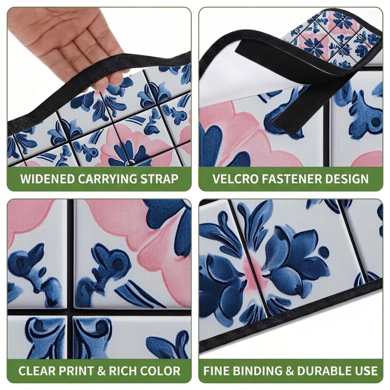 Manta de Picnic 150x200 cm, Bohemia Manta Picnic Impermeable, a Cuadros Esterilla de Playa Alfombra de Exterior, Picnic Blanket Plegable con Asa para Camping, Jardín, Césped, Playa, Senderismo FZ-162